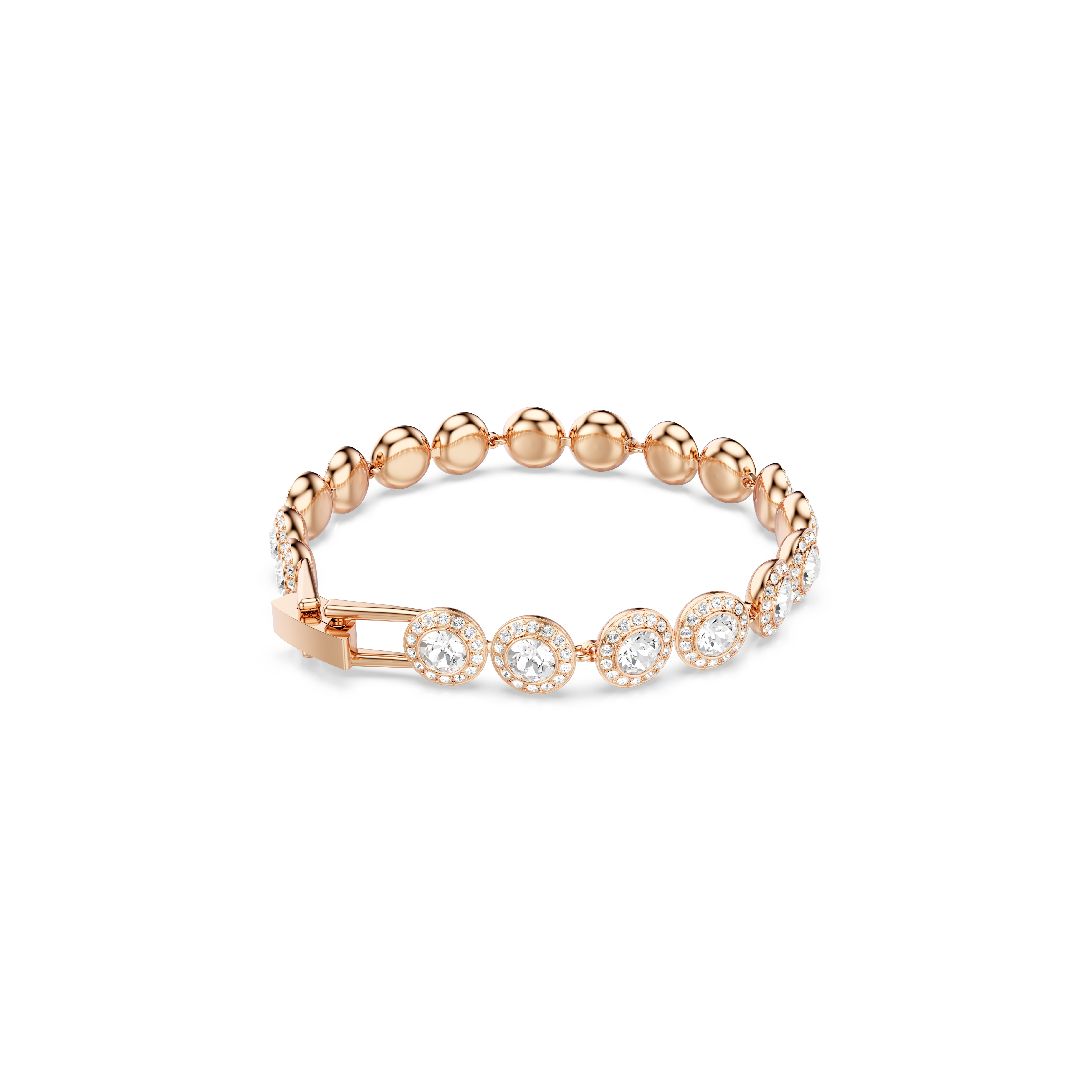 Swarovski Una Angelic bracelet, Round cut, Pavé, Medium, White, Rose gold-tone plated 5240513