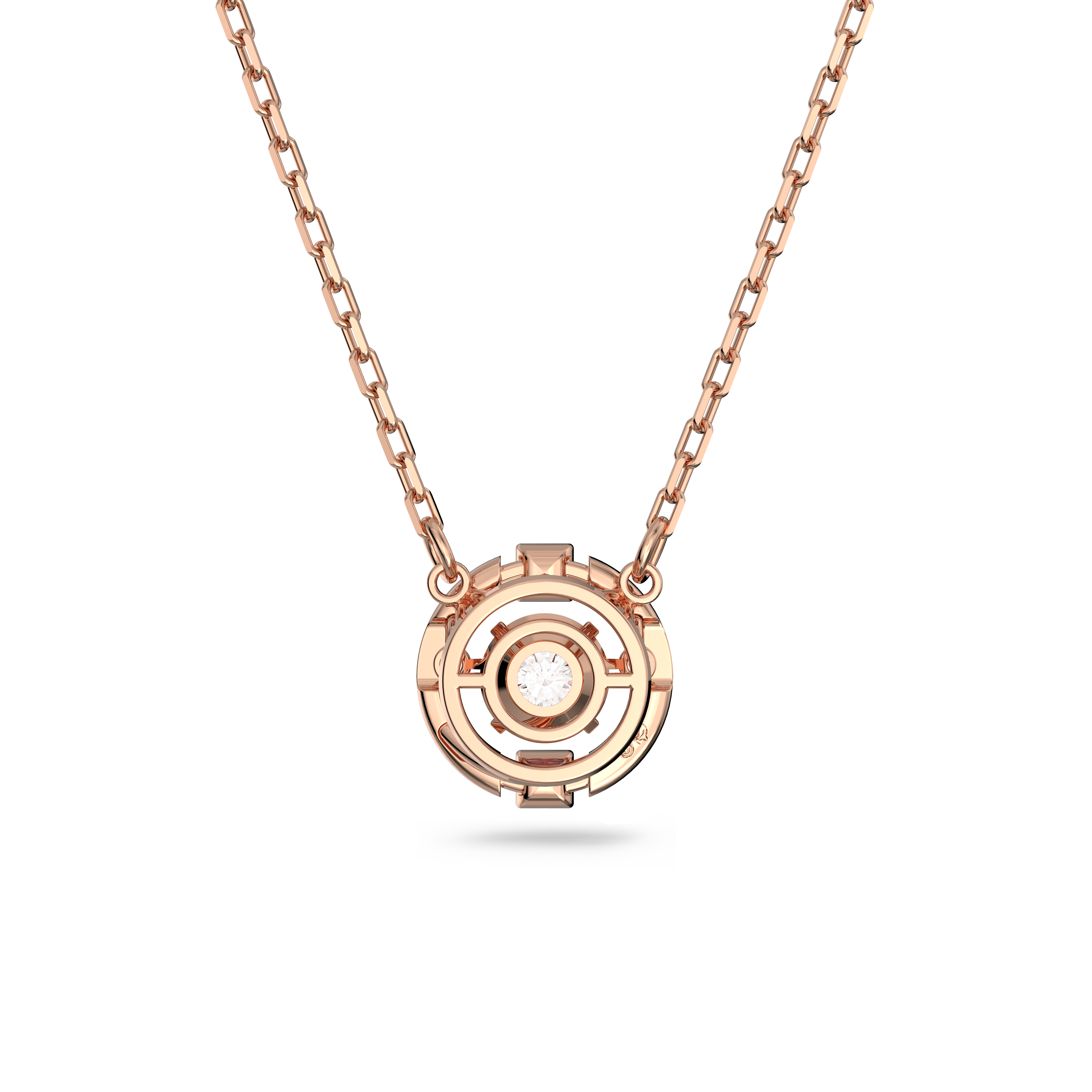 SWAROVSKI SWAROVSKI SPARKLING DANCE NECKLACE, ROUND CUT, WHITE, ROSE GOLD-TONE PLATED 5272364