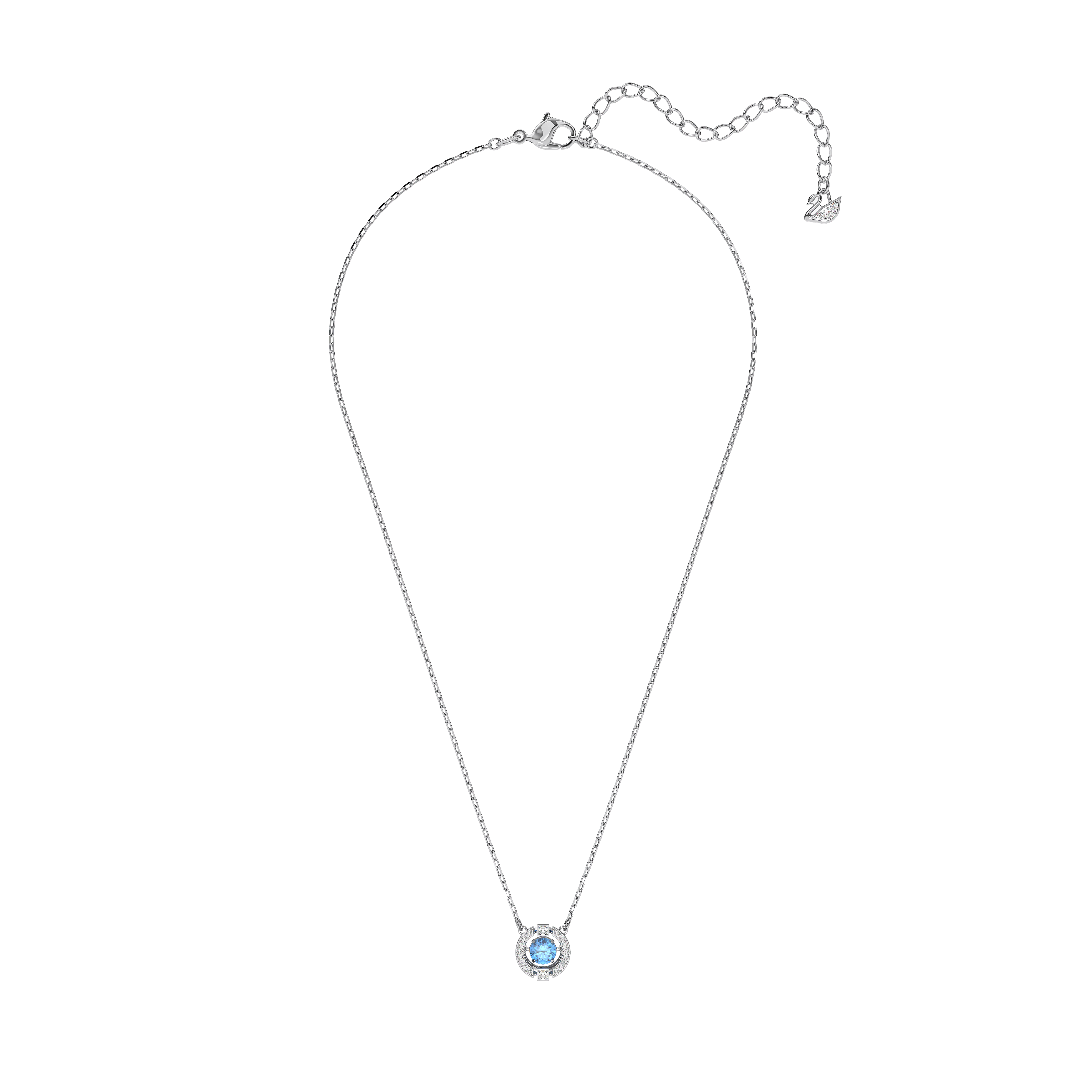 SWAROVSKI SWAROVSKI SPARKLING DANCE NECKLACE, ROUND CUT, BLUE, RHODIUM PLATED 5279425