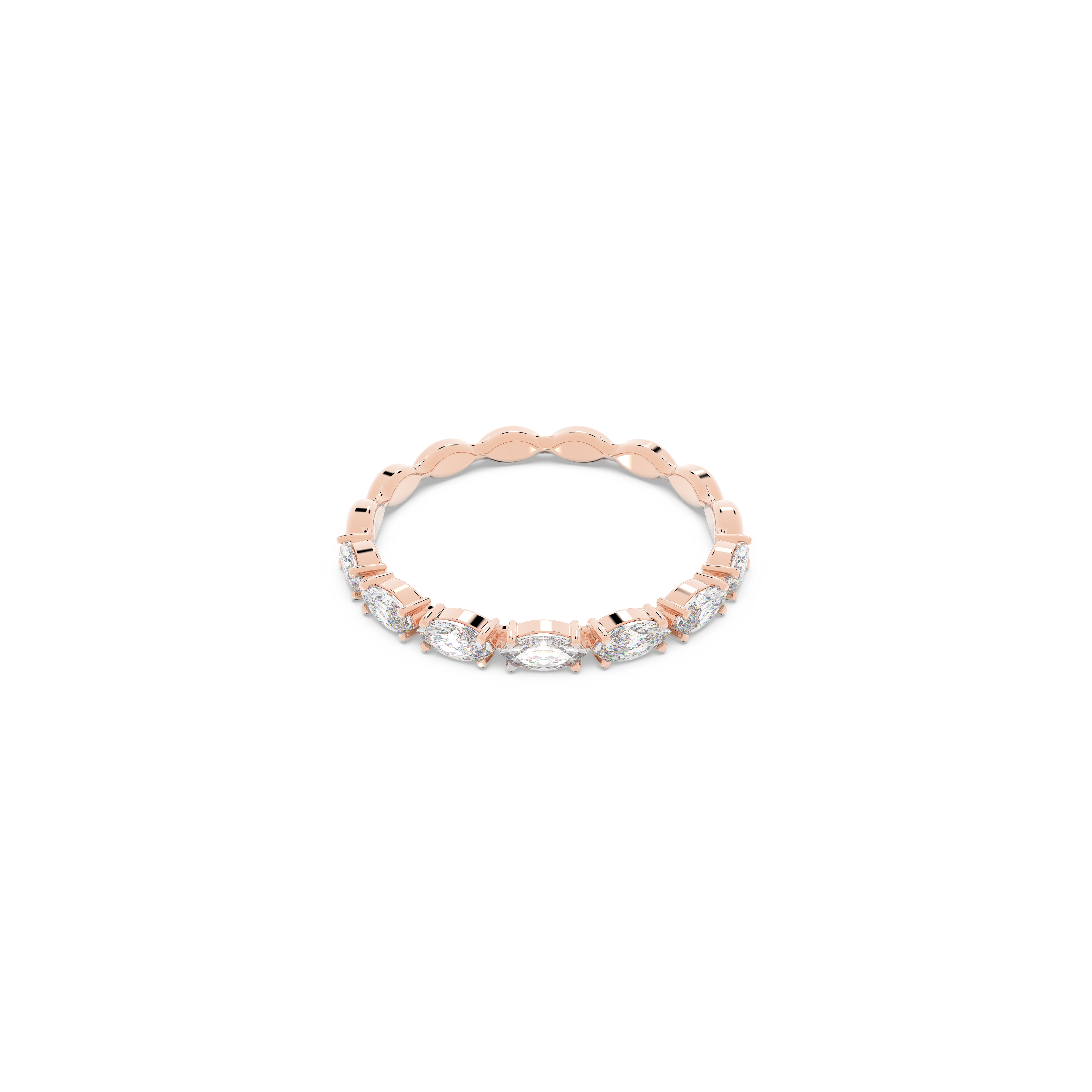 SWAROVSKI VITTORE RING, MARQUISE CUT, WHITE, ROSE GOLD-TONE PLATED