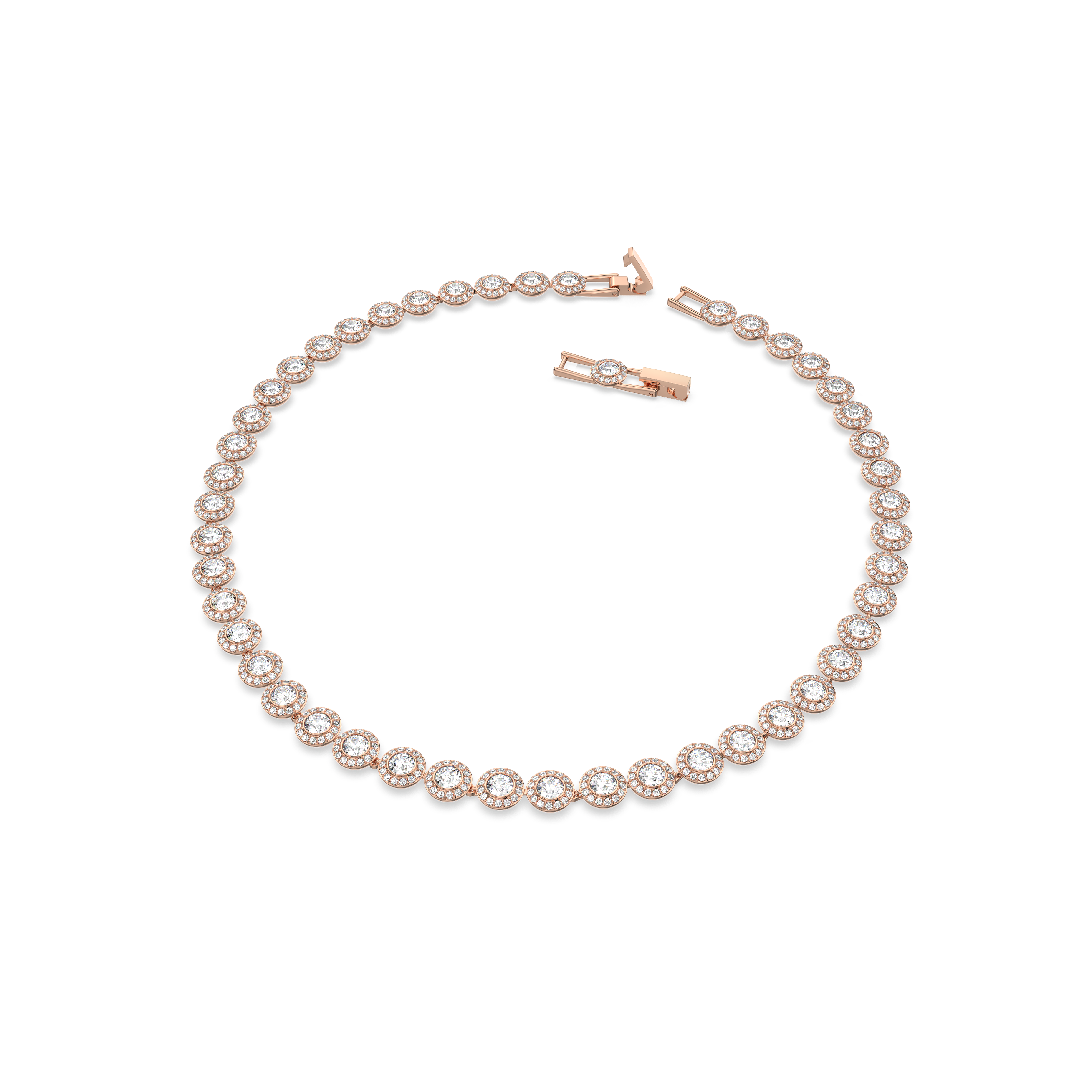 SWAROVSKI ANGELIC NECKLACE, ROUND CUT, WHITE, ROSE GOLD-TONE PLATED 5367845