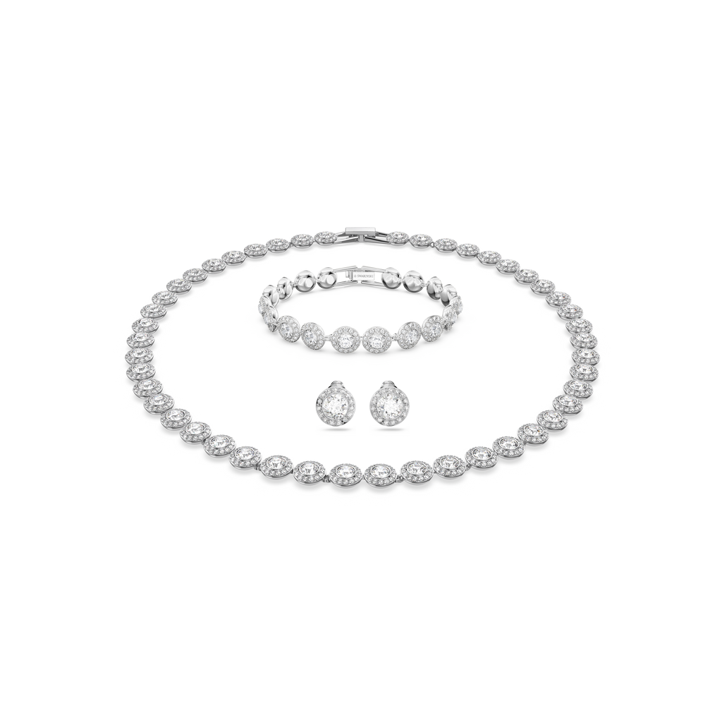 SWAROVSKI ANGELIC SET ROUND CUT WHITE RHODIUM PLATED 5367853