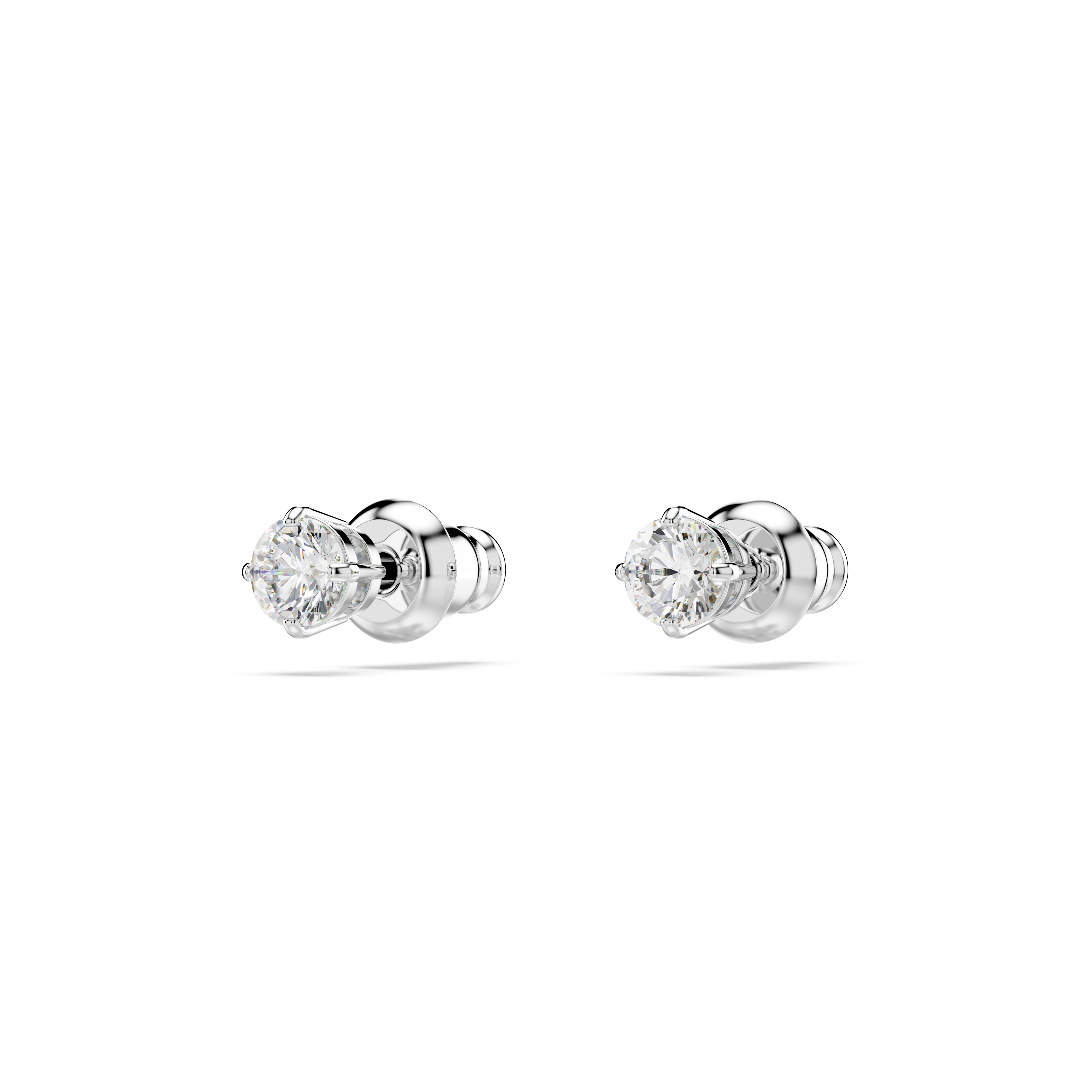 Swarovski Stilla Attract stud earrings, Round cut, White, Rhodium plated 5408436
