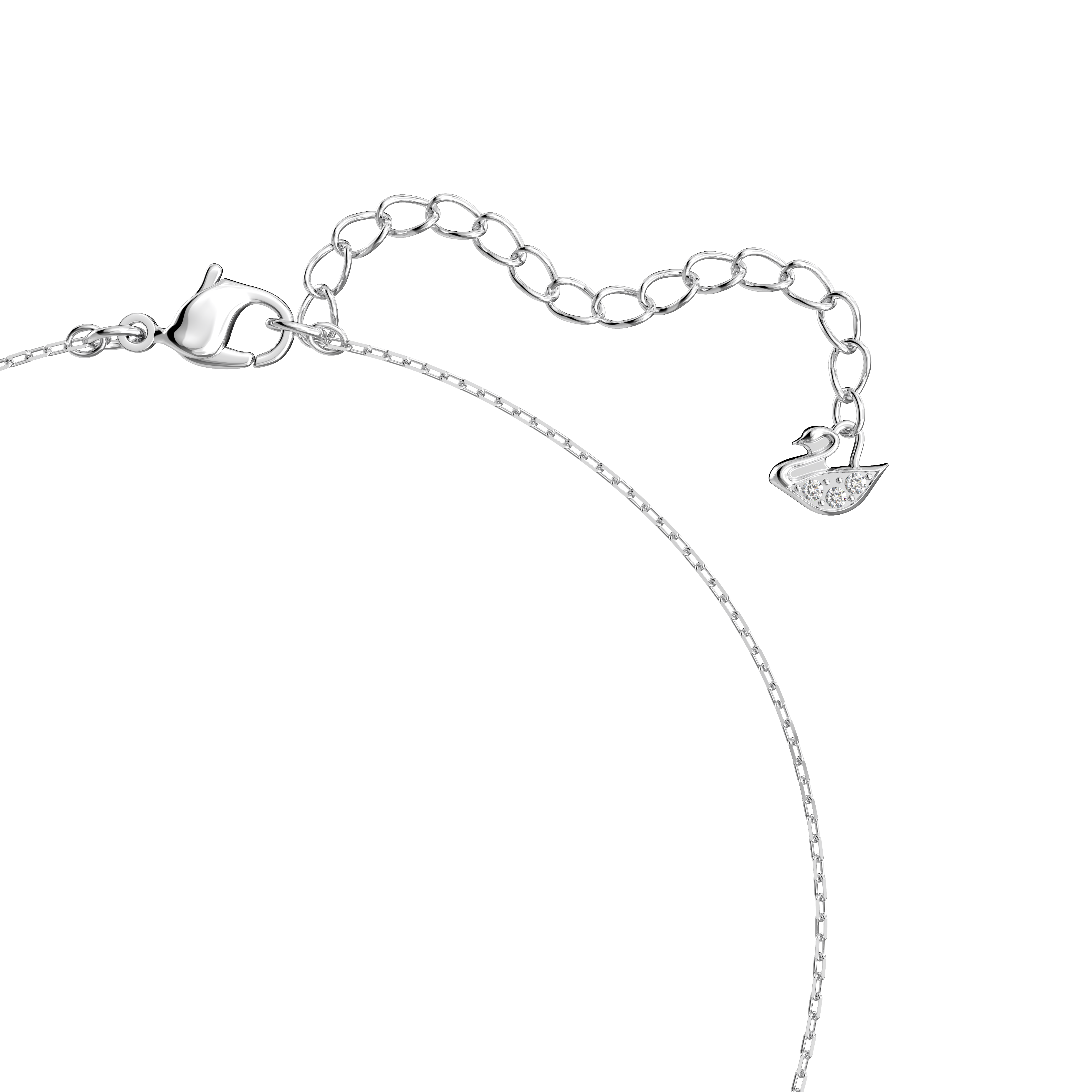 Swarovski Stilla Attract pendant, Round cut, White, Rhodium plated 5414970