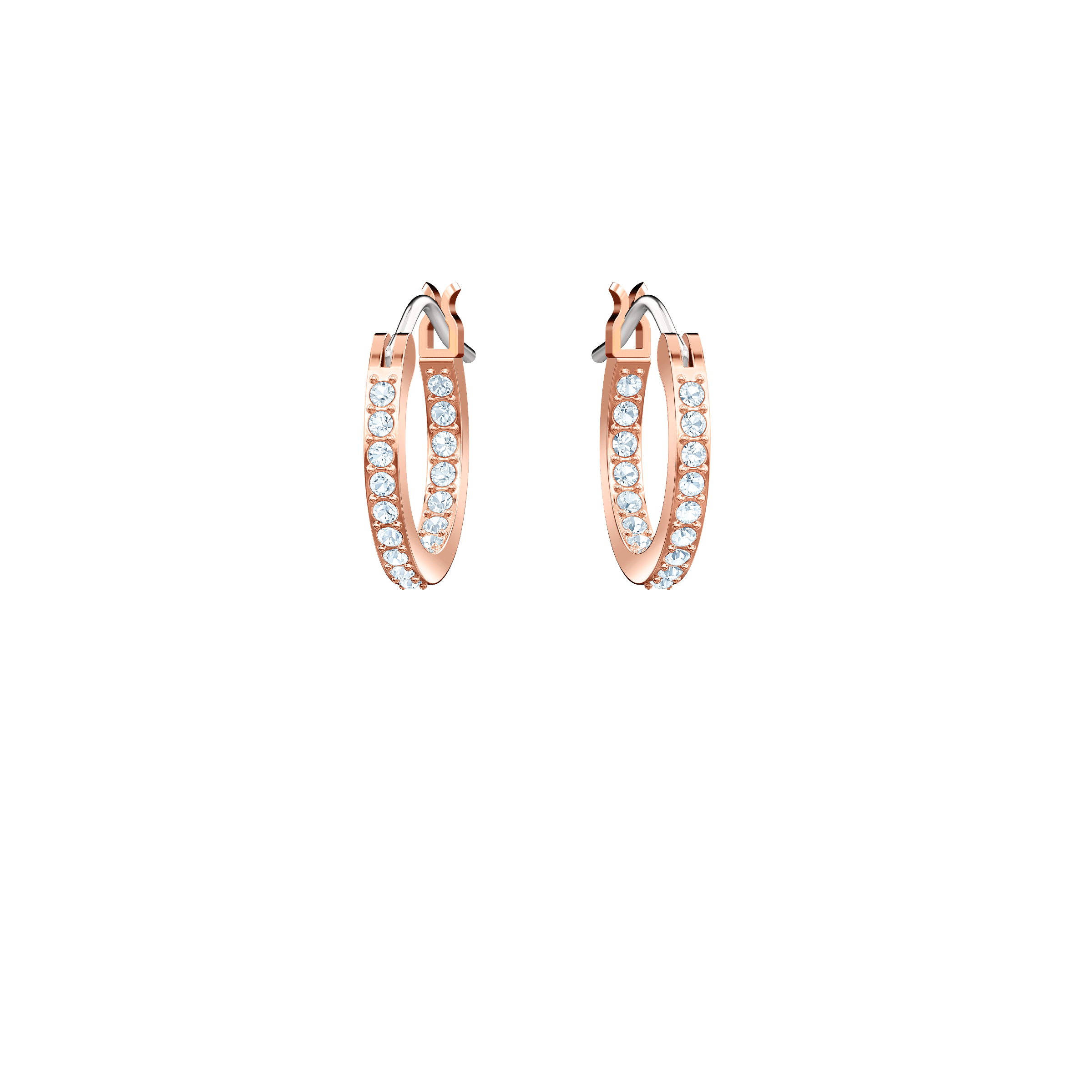 Swarovski Symbolica hoop earrings, Evil eye, Blue, Rose gold-tone plated 5425857