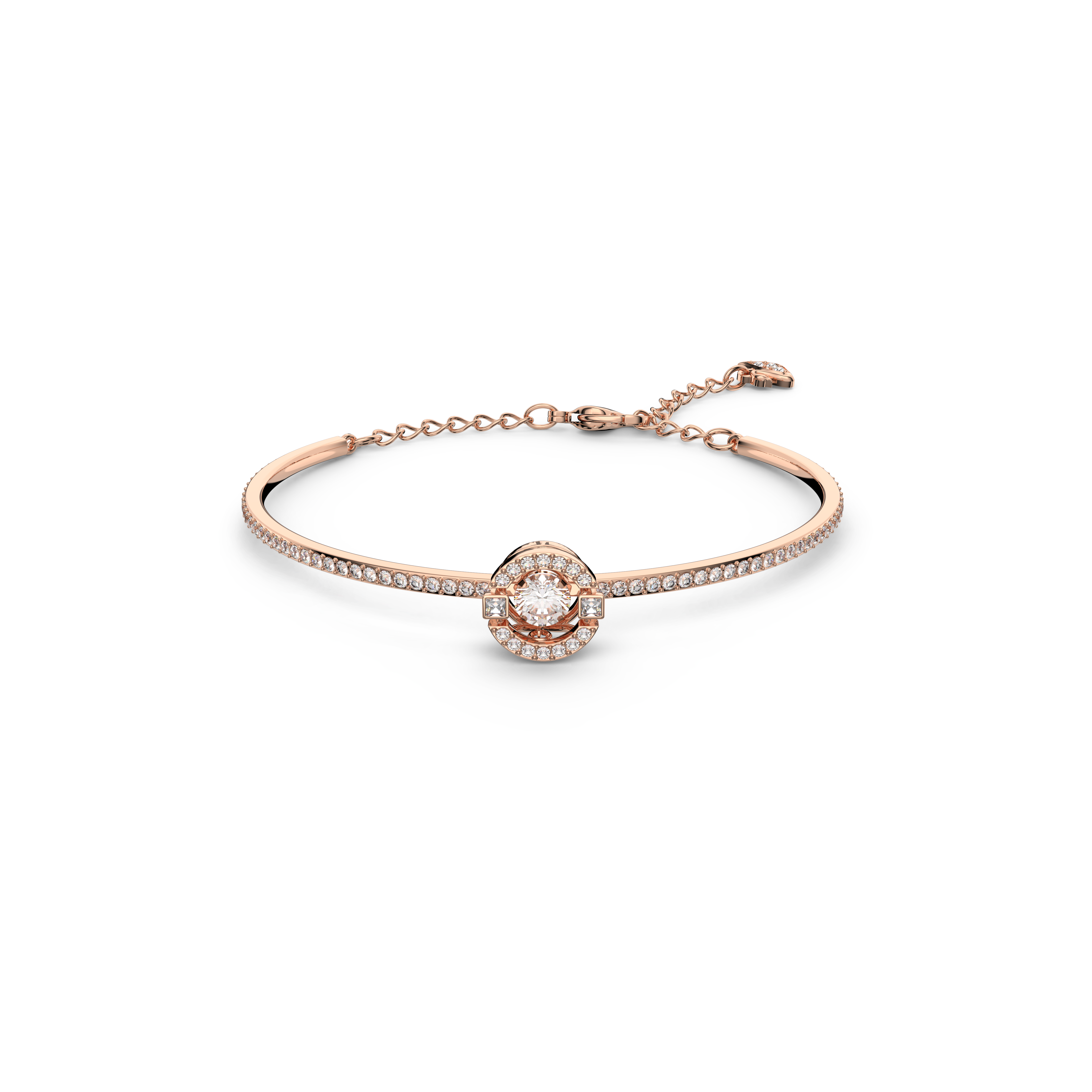 SWAROVSKI SWAROVSKI SPARKLING DANCE BANGLE, ROUND CUT, WHITE, ROSE GOLD-TONE PLATED 5497483