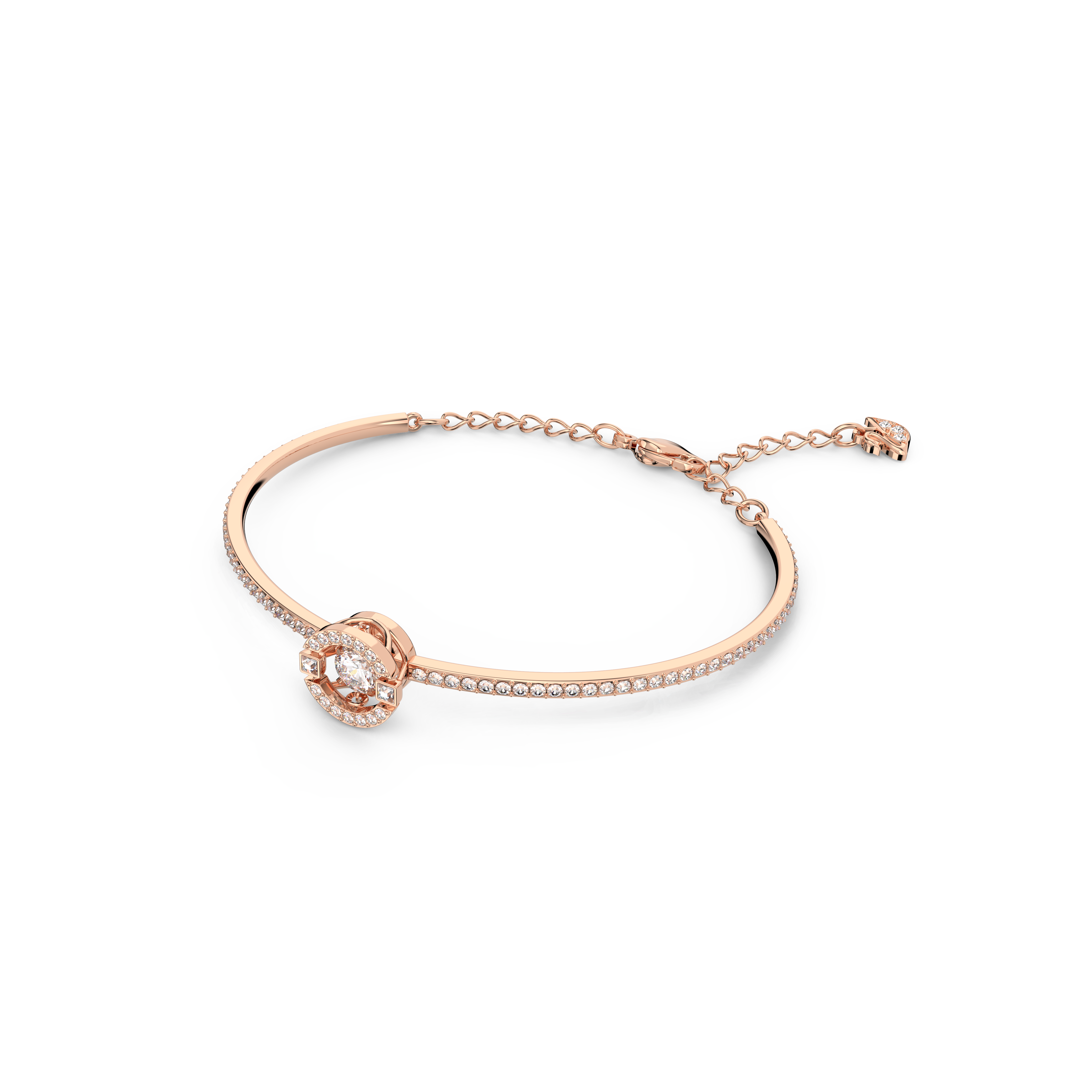 SWAROVSKI SWAROVSKI SPARKLING DANCE BANGLE, ROUND CUT, WHITE, ROSE GOLD-TONE PLATED 5497483