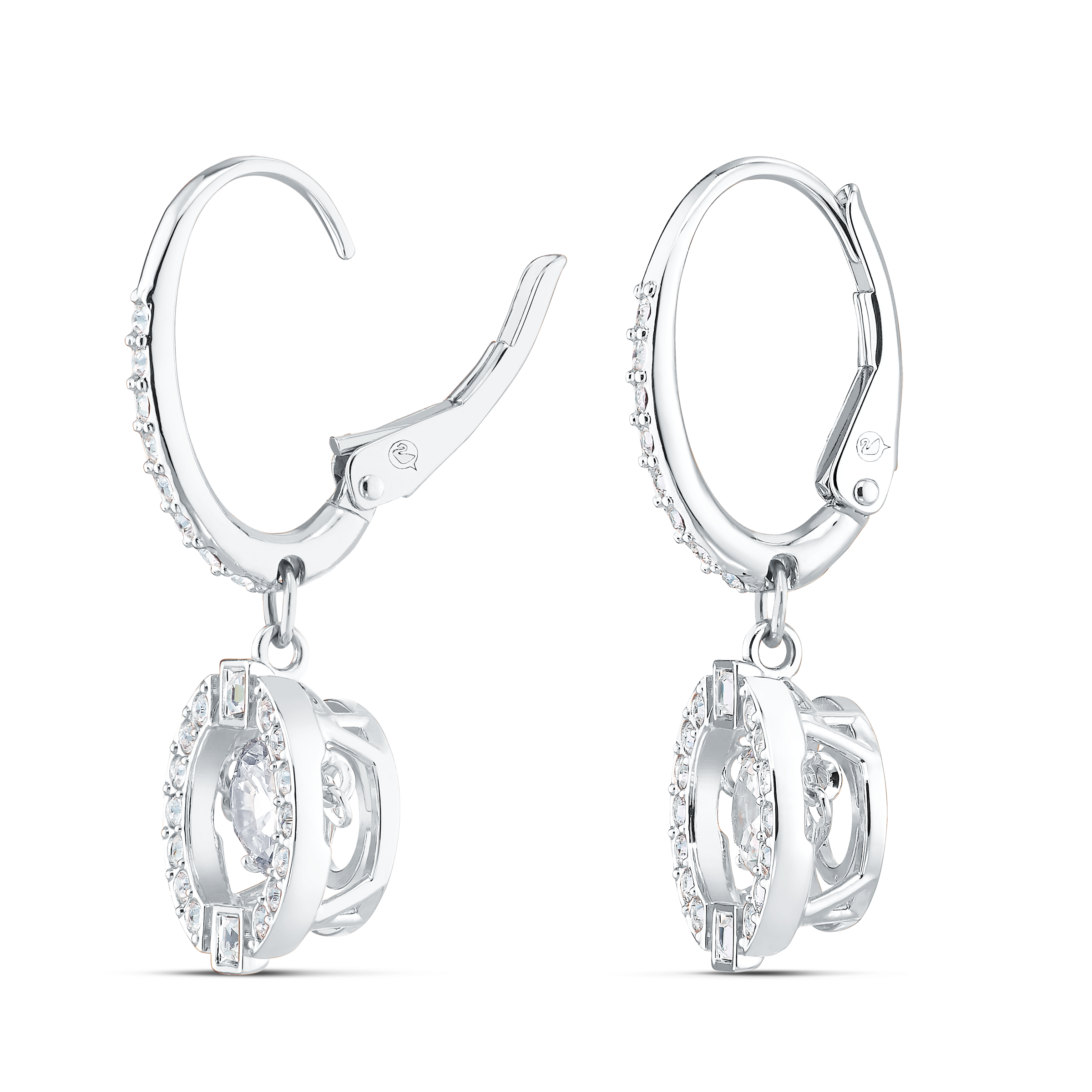 SWAROVSKI SWAROVSKI SPARKLING DANCE DROP EARRINGS, ROUND CUT, WHITE, RHODIUM PLATED 5504652