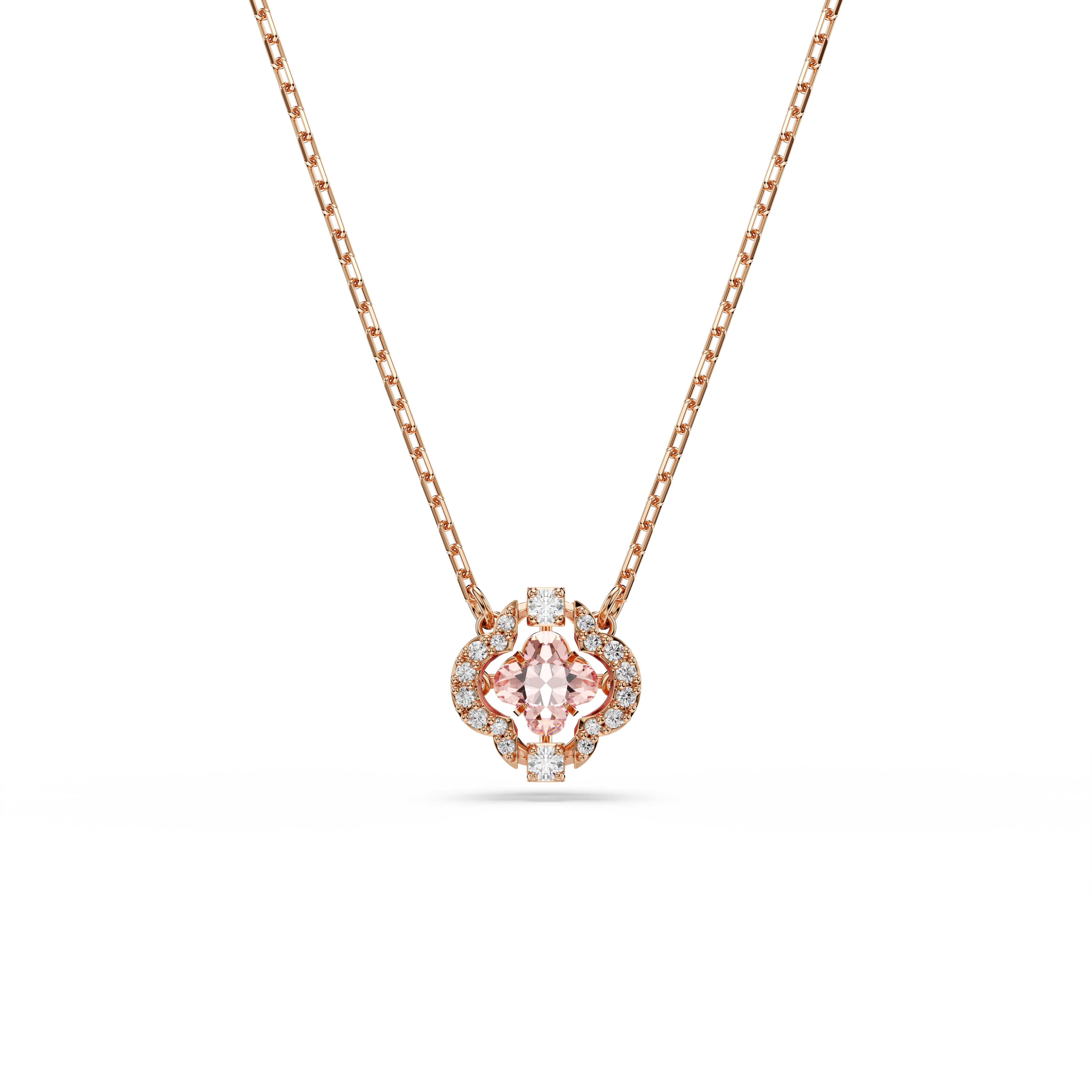 Swarovski Una necklace, Clover, Pink, Rose gold-tone plated 5514488