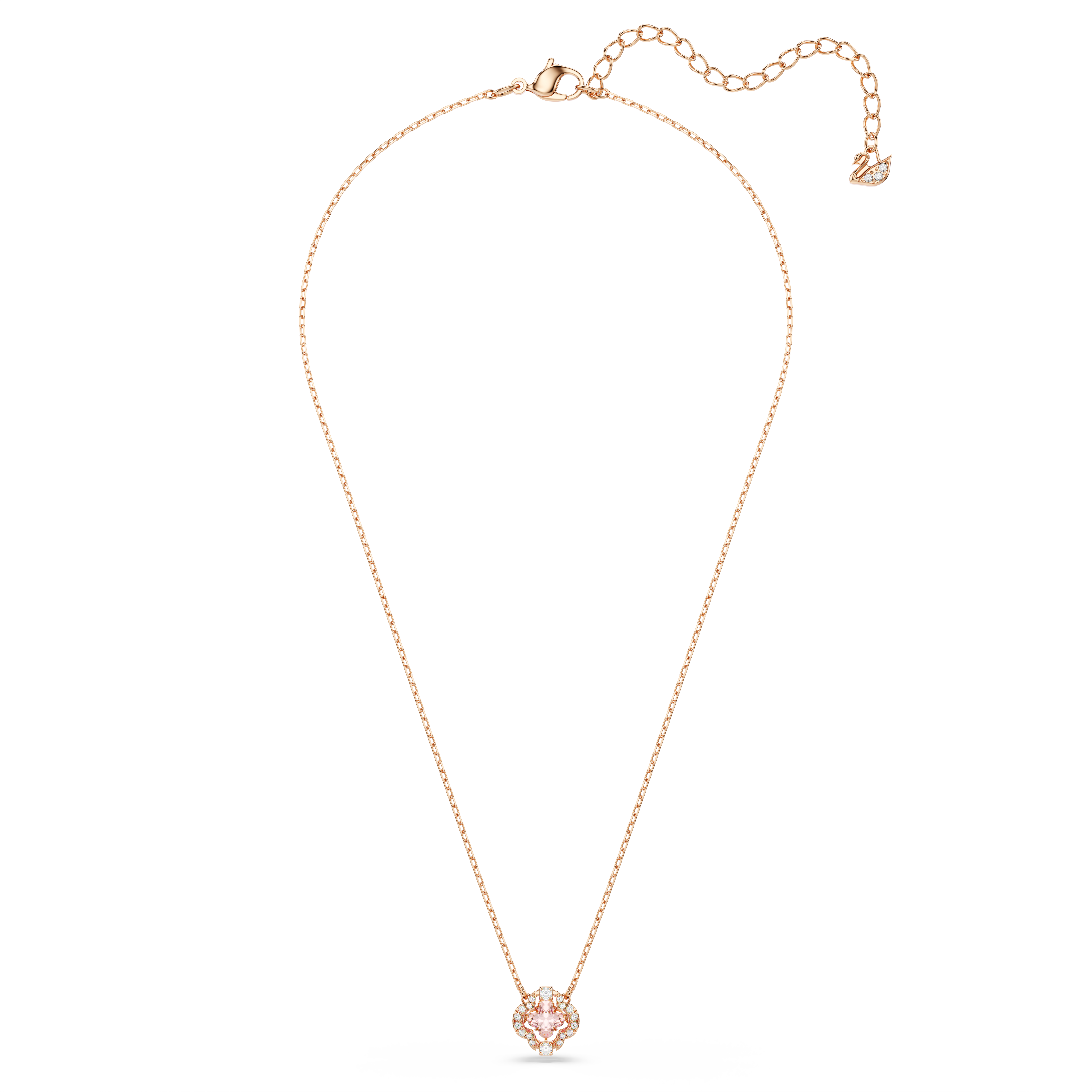 Swarovski Una necklace, Clover, Pink, Rose gold-tone plated 5514488
