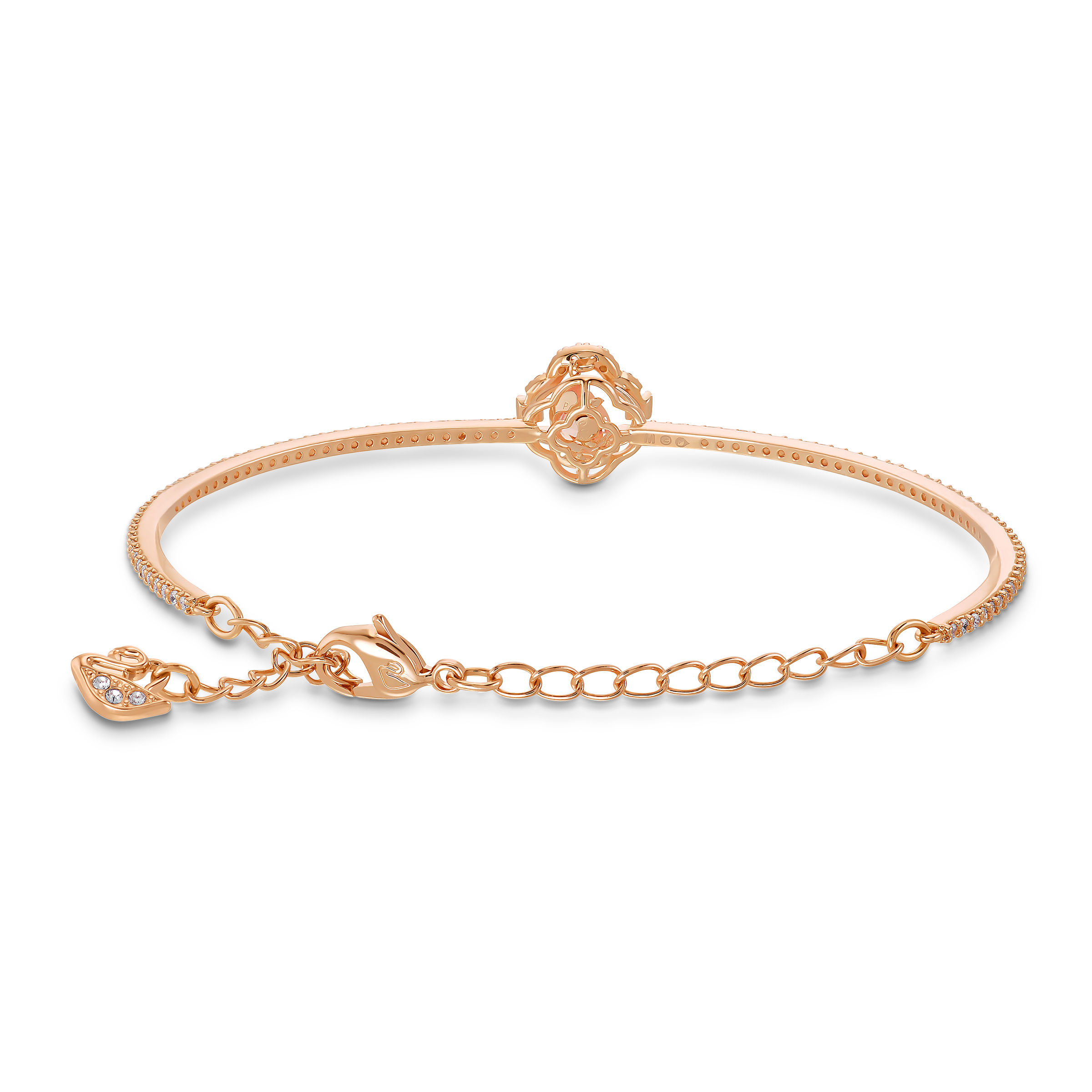 SWAROVSKI SWAROVSKI SPARKLING DANCE BANGLE, CLOVER, PINK, ROSE GOLD-TONE PLATED 5516476