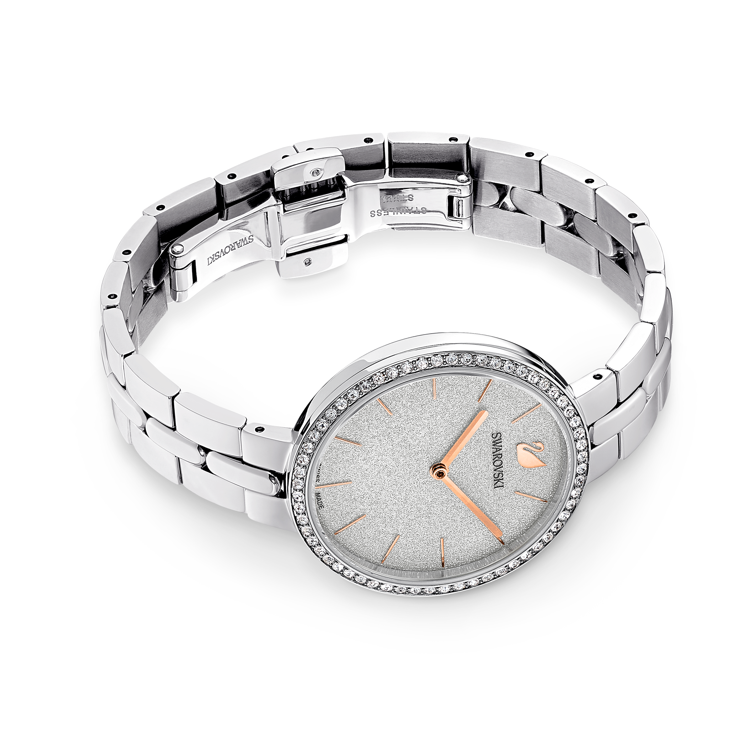 SWAROVSKI COSMOPOLITAN WATCH, SWISS MADE, METAL BRACELET, SILVER TONE, STAINLESS STEEL 5517807