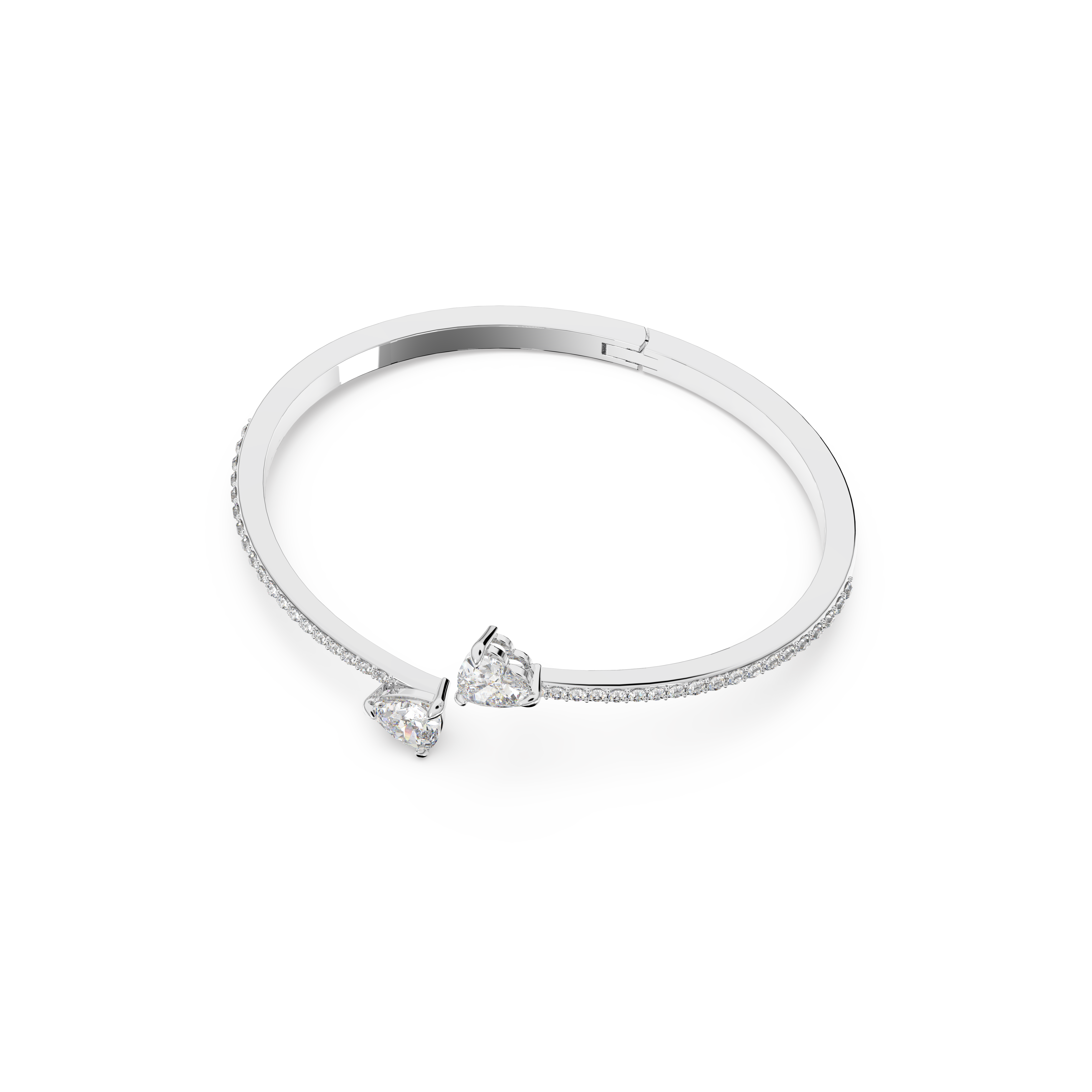 Swarovski Mesmera bangle, Heart, White, Rhodium plated 5518814