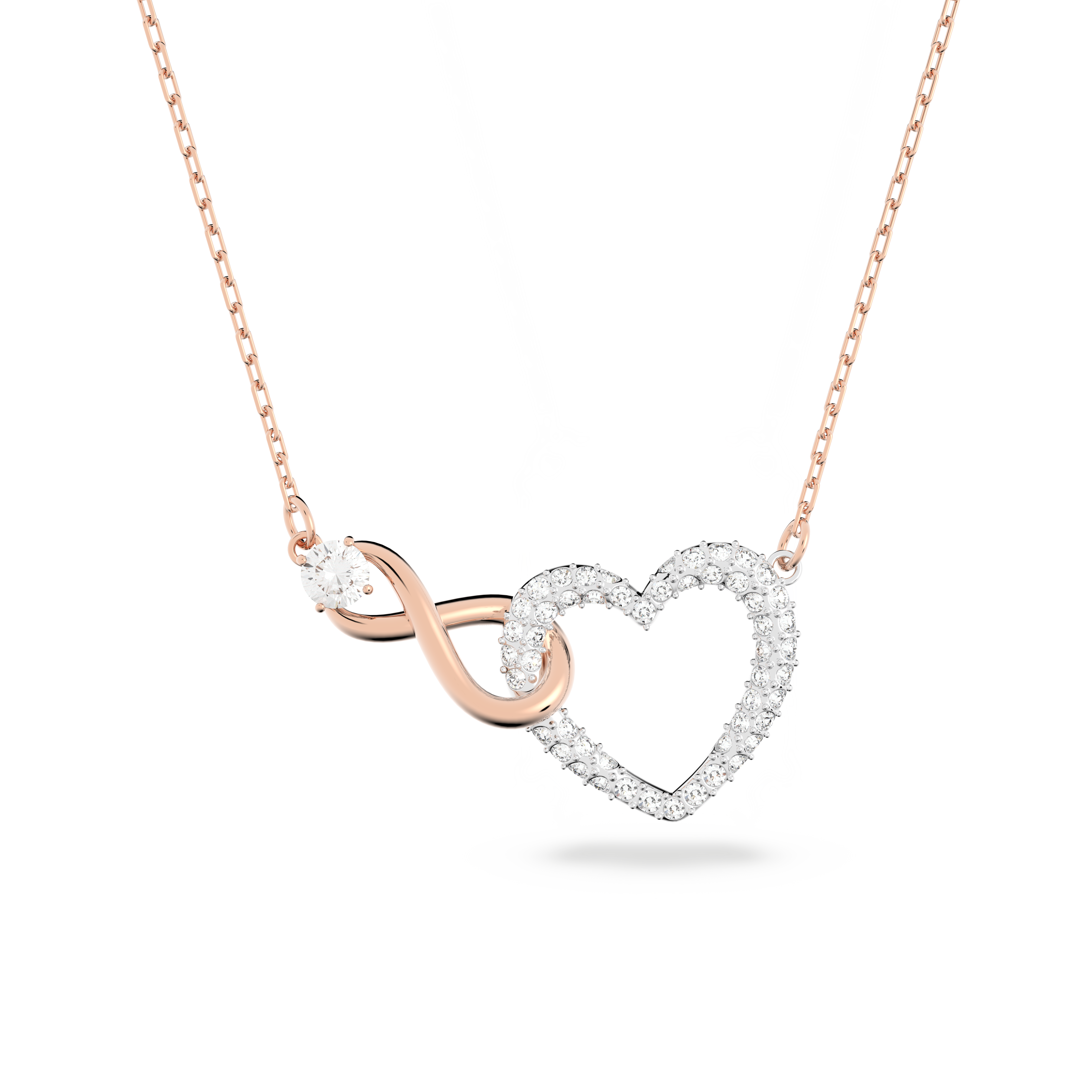 SWAROVSKI SWAROVSKI INFINITY NECKLACE, INFINITY AND HEART, WHITE, MIXED METAL FINISH 5518865