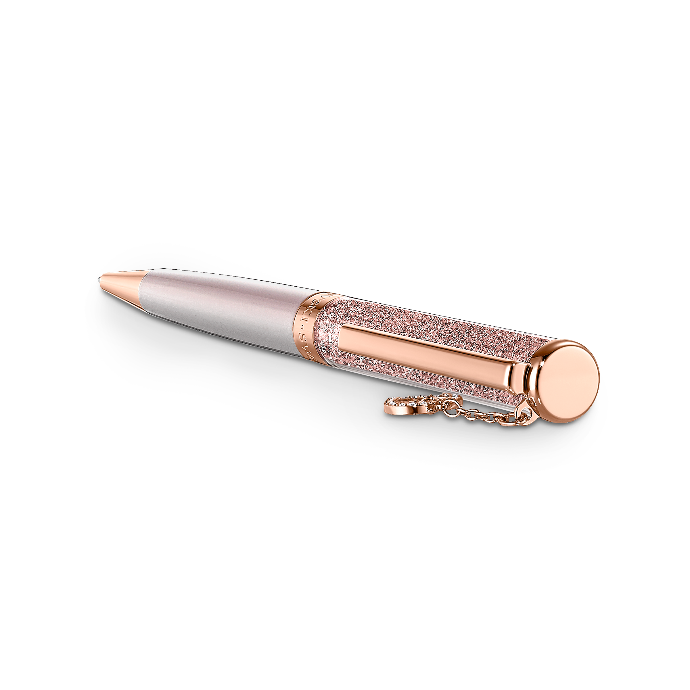 Swarovski Crystalline ballpoint pen, Heart, Rose gold tone, Pink lacquered, Rose gold-tone plated 5527536