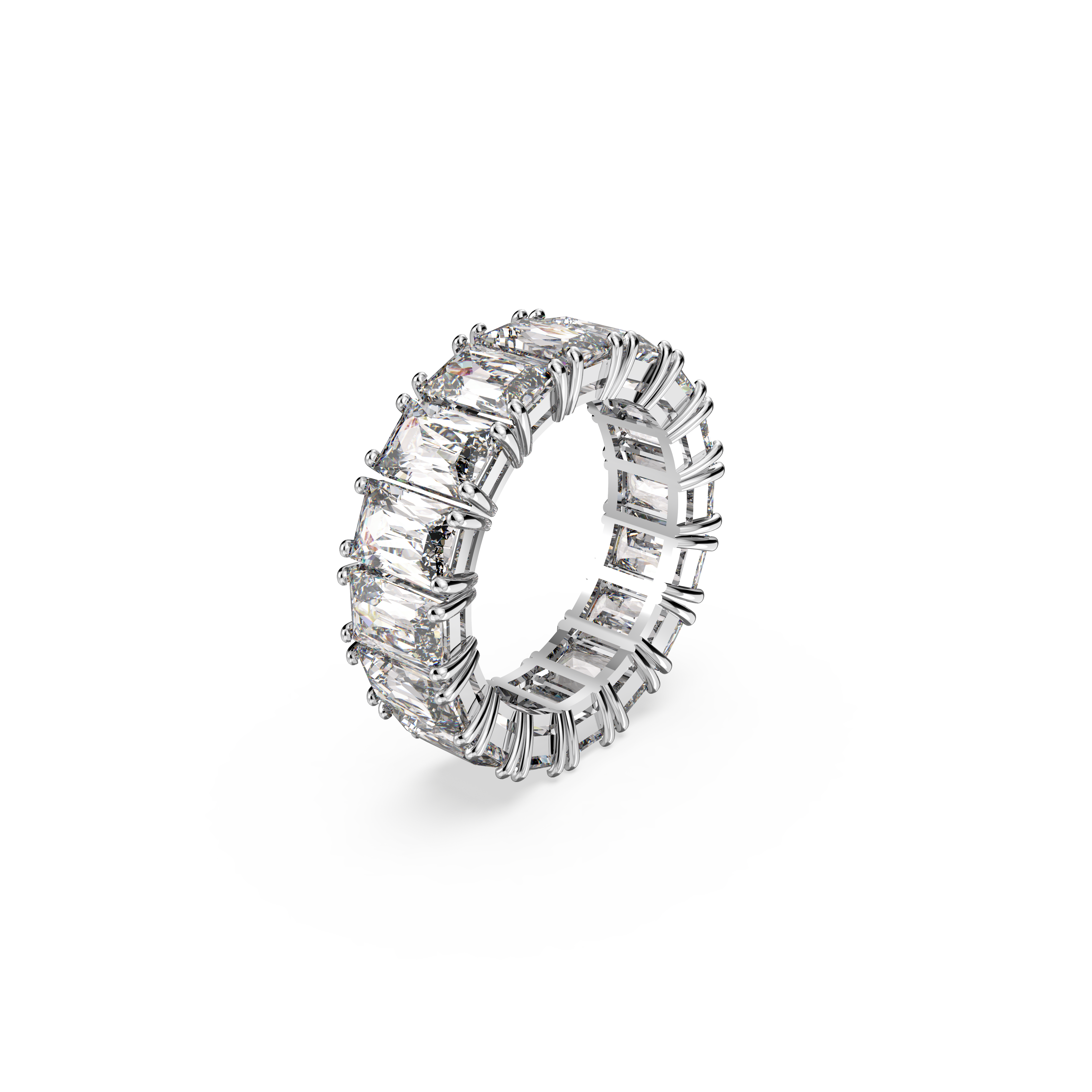 SWAROVSKI VITTORE RING, RECTANGULAR CUT, WHITE, RHODIUM PLATED