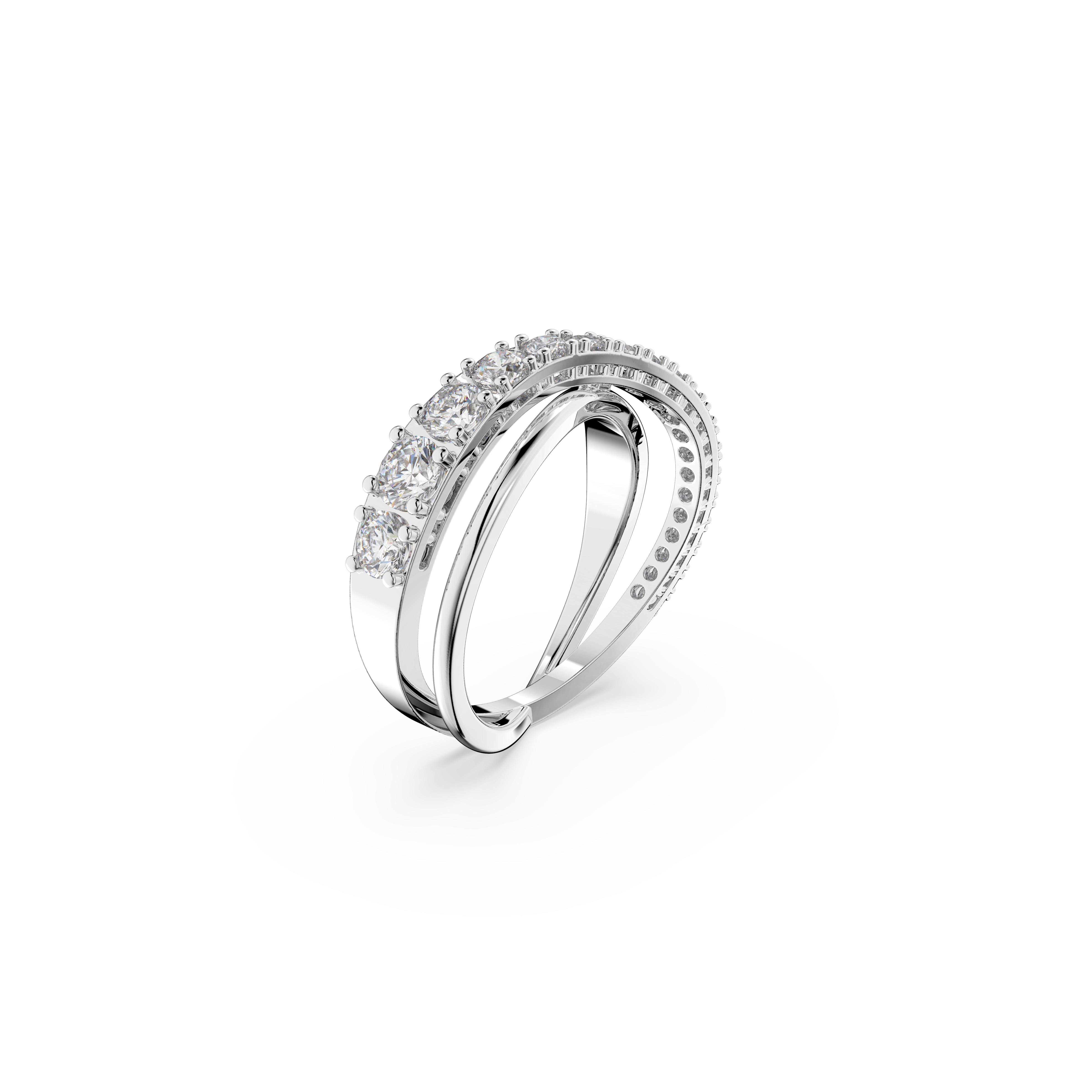 Swarovski Hyperbola ring, Round cut, White, Rhodium plated 5563911