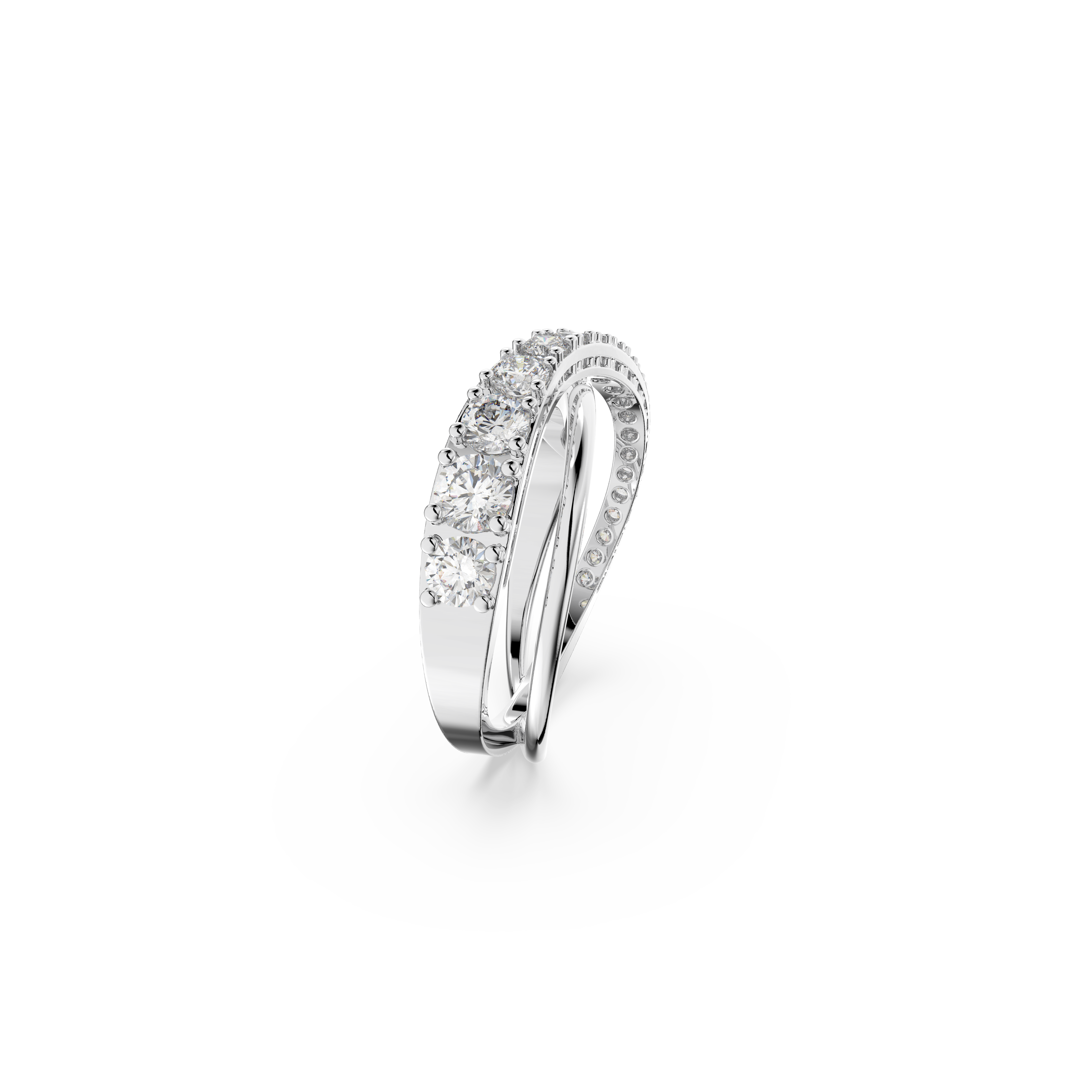 Swarovski Hyperbola ring, Round cut, White, Rhodium plated 5563911