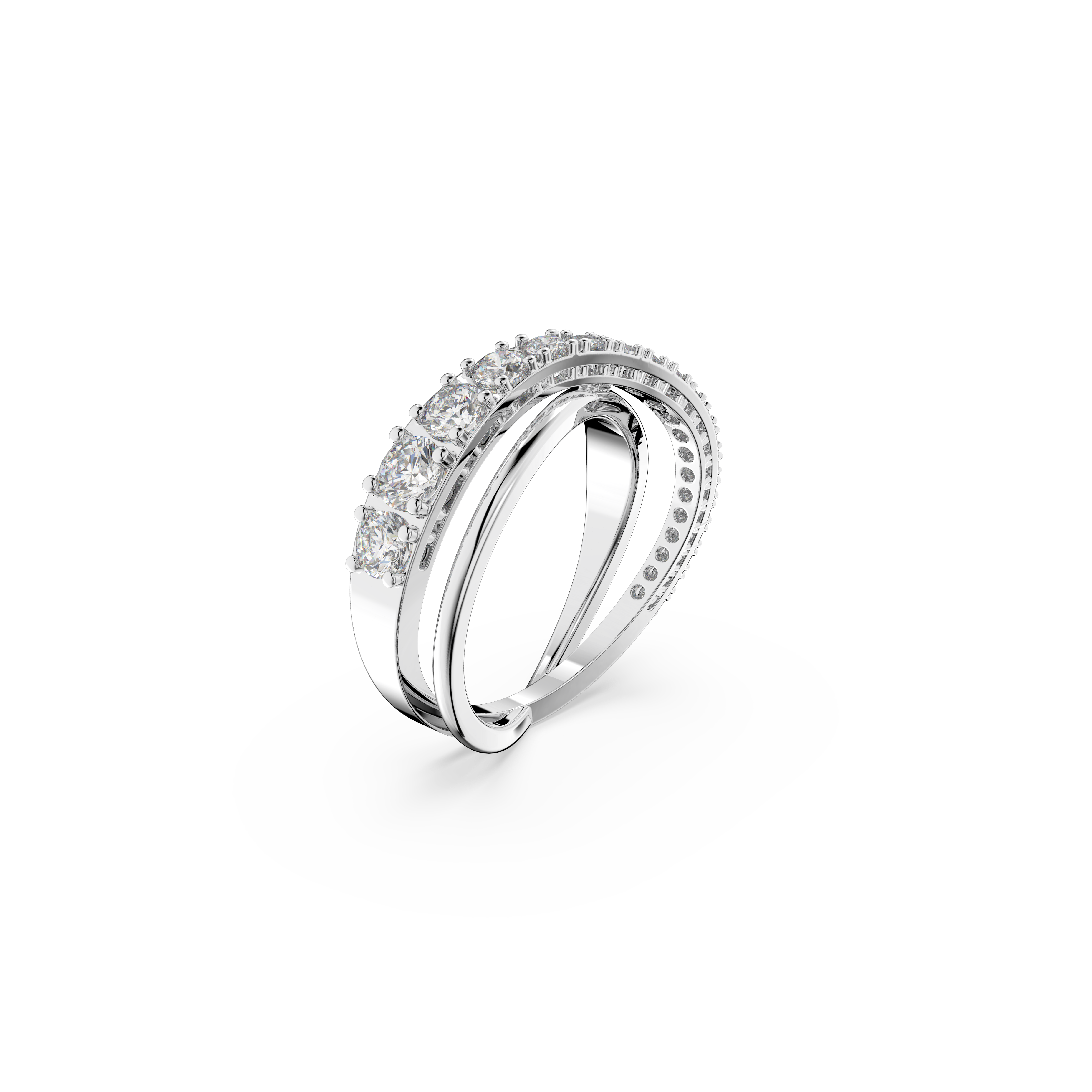 Swarovski Hyperbola ring, Round cut, White, Rhodium plated 5572716