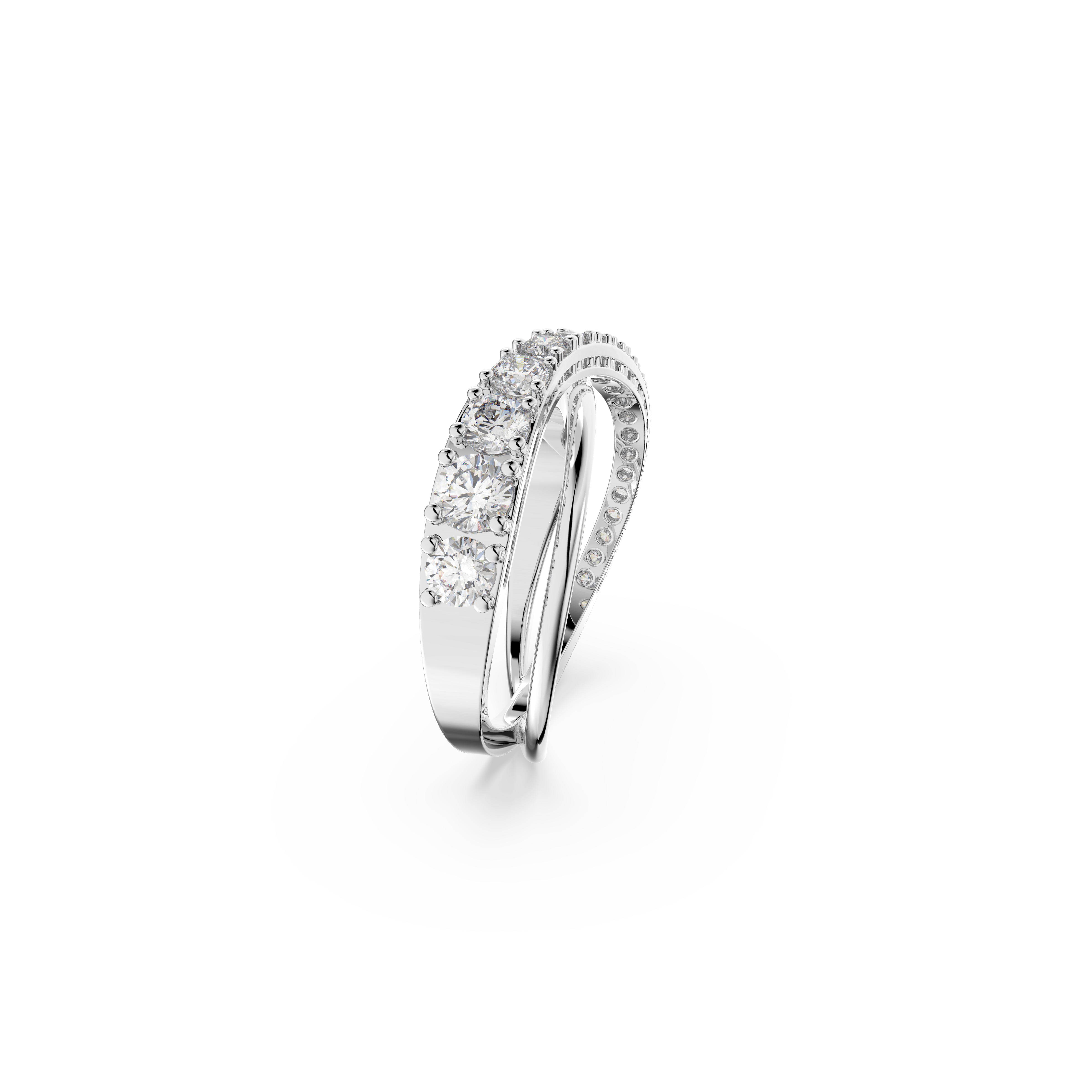Swarovski Hyperbola ring, Round cut, White, Rhodium plated 5572716