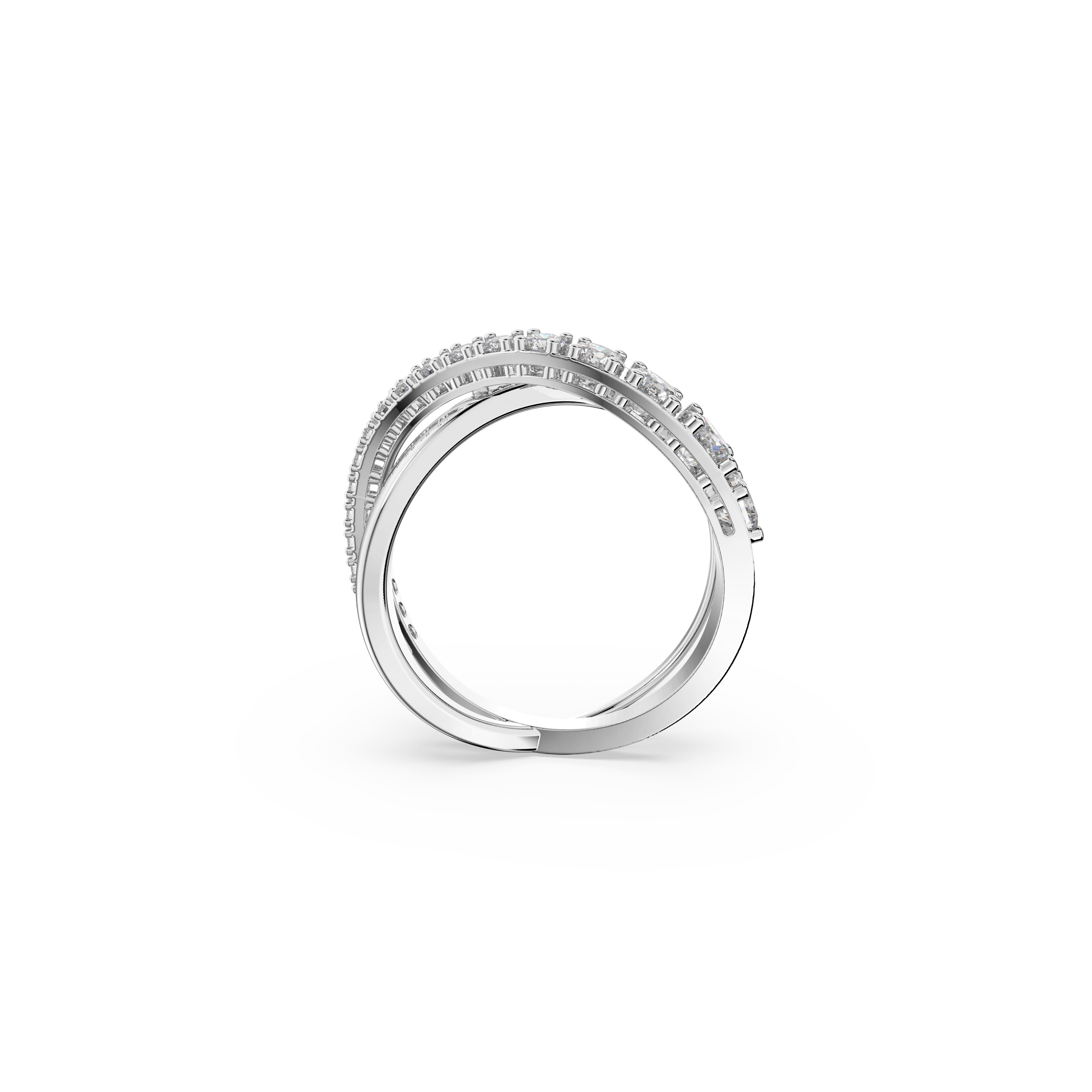 Swarovski Hyperbola ring, Round cut, White, Rhodium plated 5572718