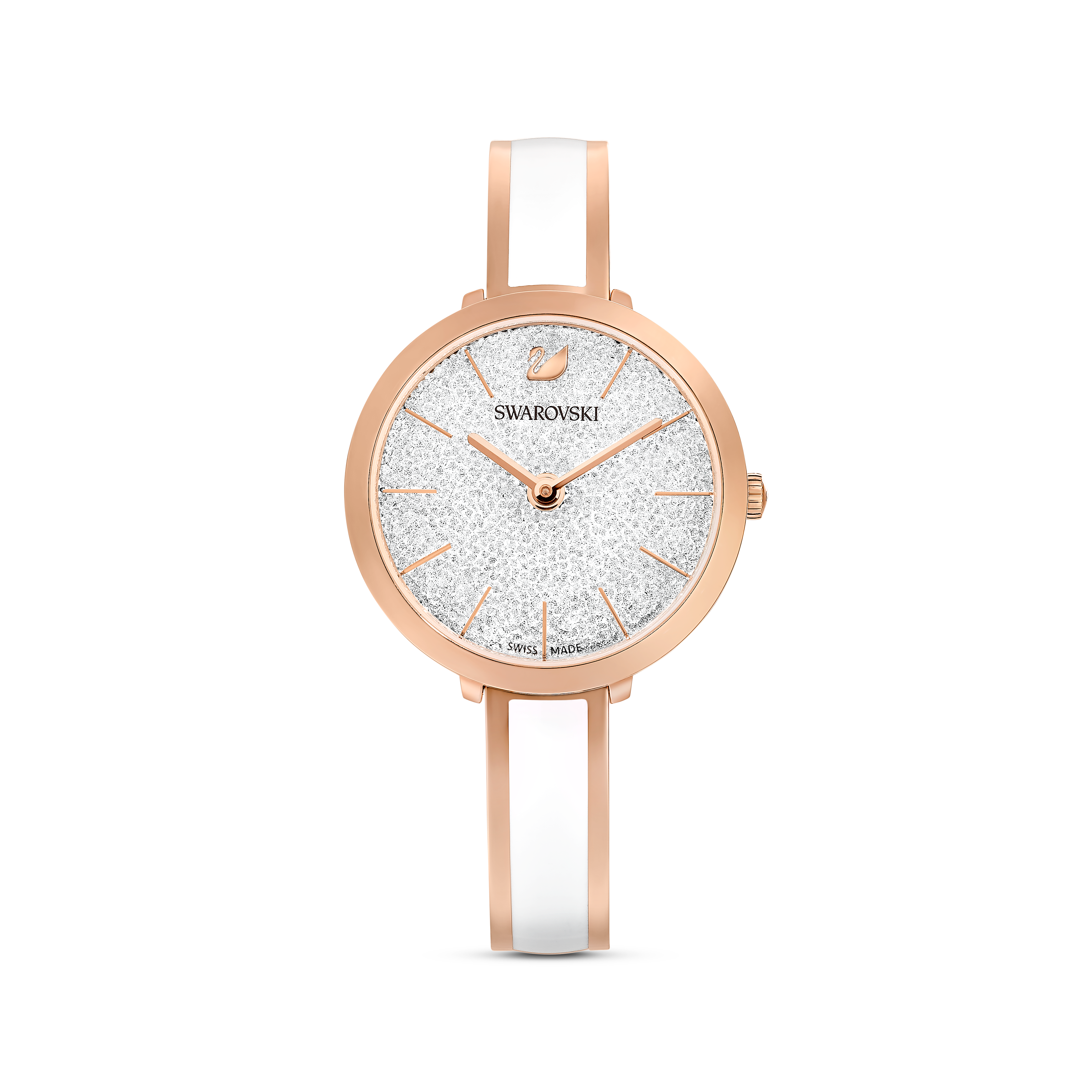 SWAROVSKI CRYSTALLINE DELIGHT WATCH, SWISS MADE, METAL BRACELET, WHITE, ROSE GOLD-TONE FINISH 5580541