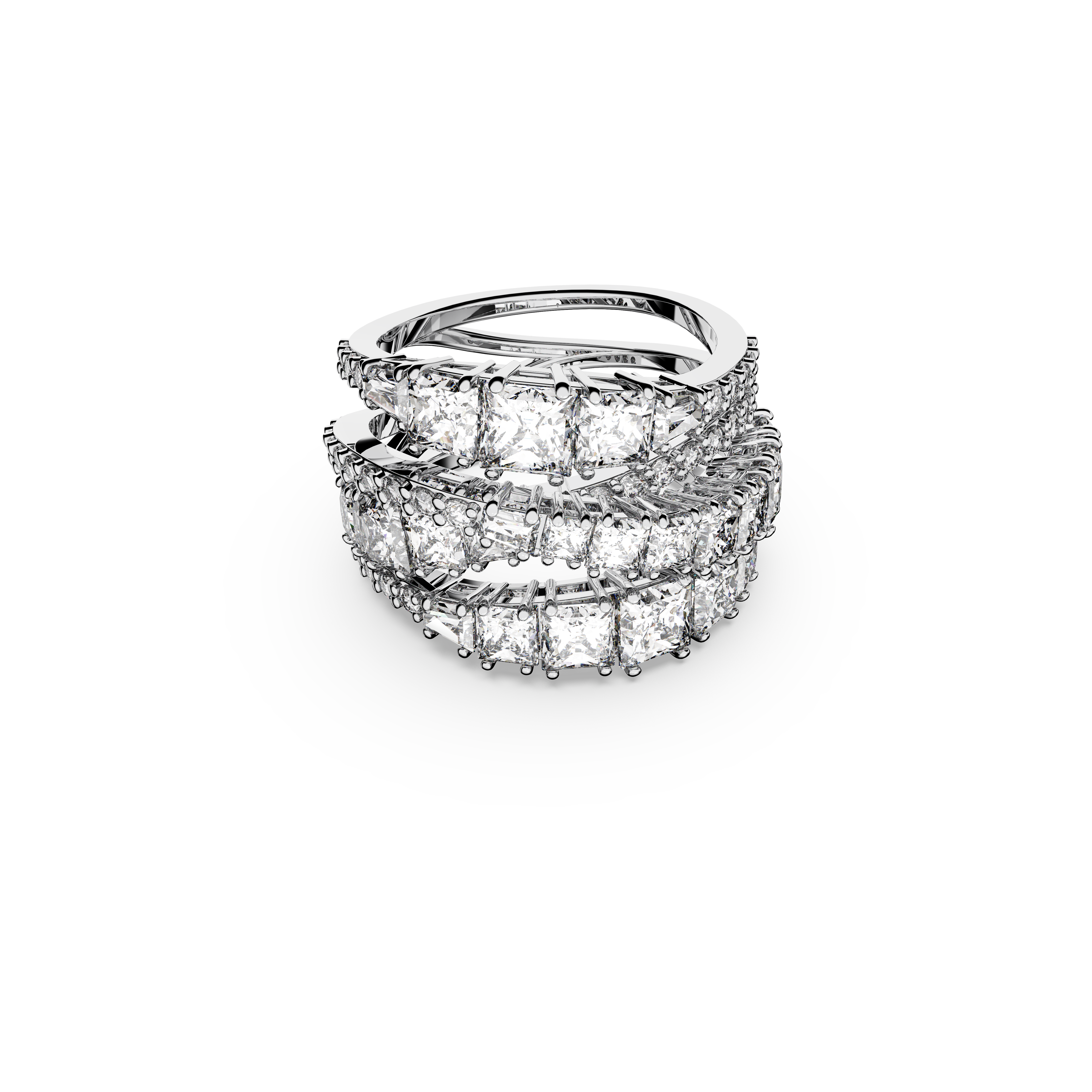 Swarovski Hyperbola ring, Mixed cuts, White, Rhodium plated 5580952