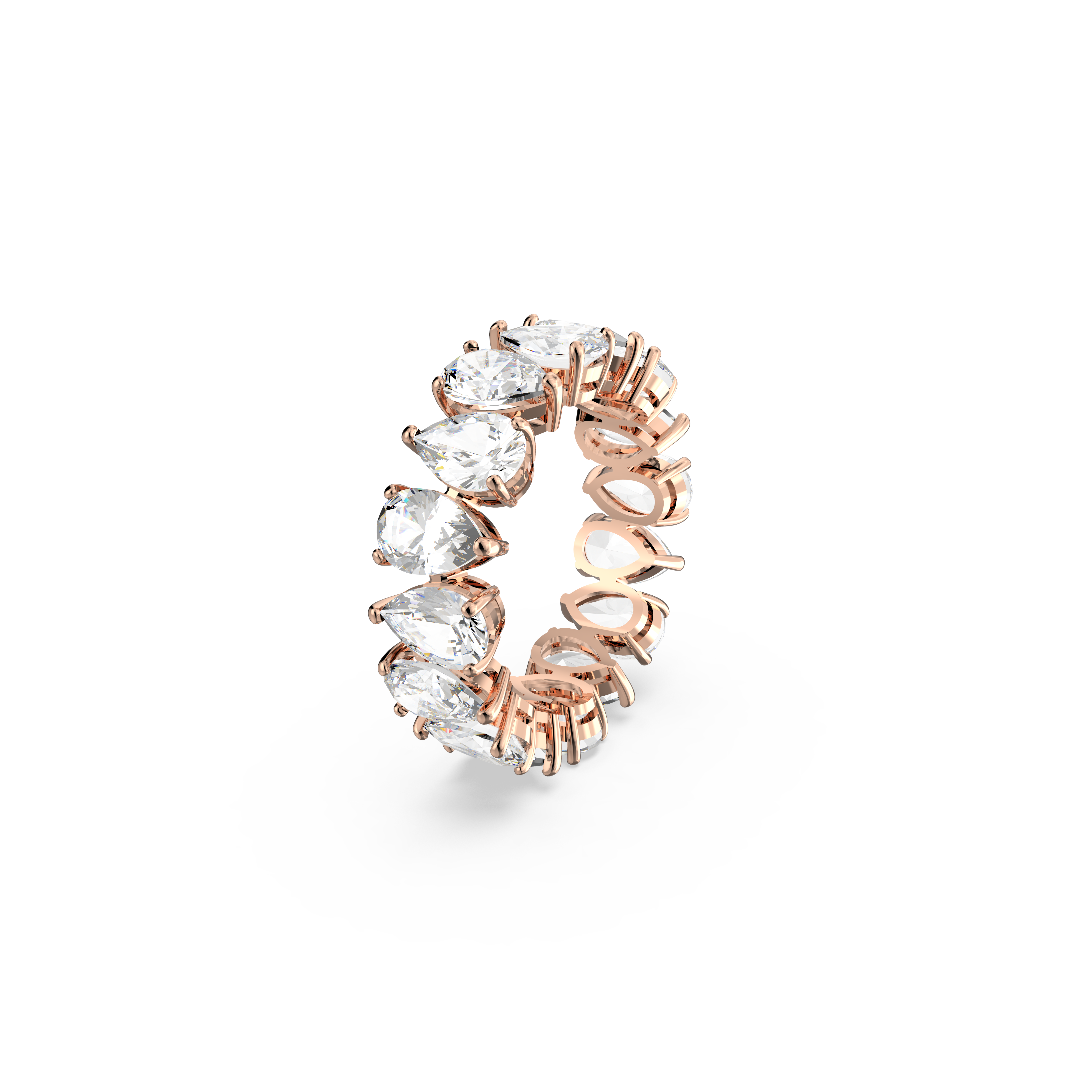 SWAROVSKI VITTORE RING, DROP CUT, WHITE, ROSE GOLD-TONE PLATED