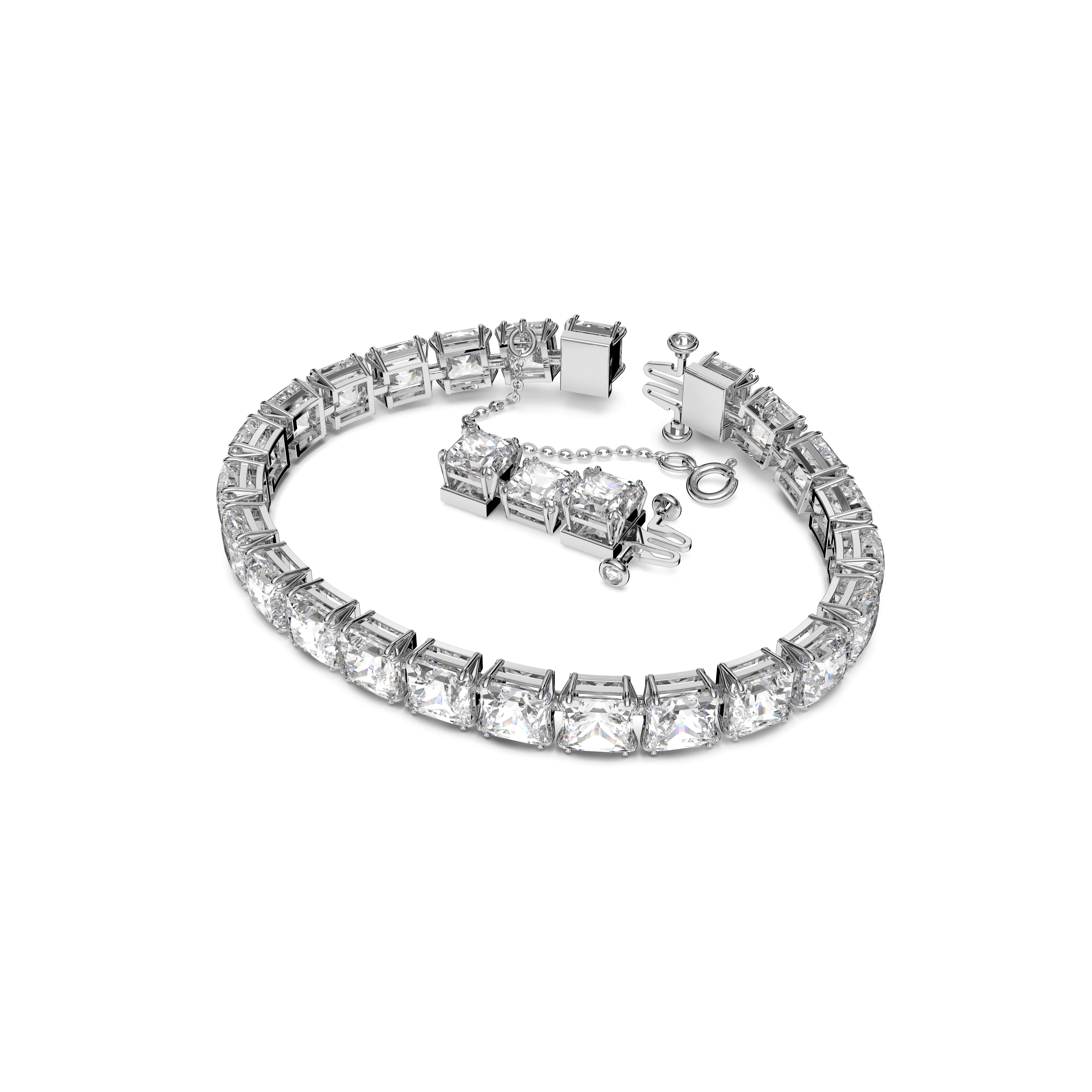 Swarovski Matrix Tennis bracelet, White, Rhodium plated 5599202