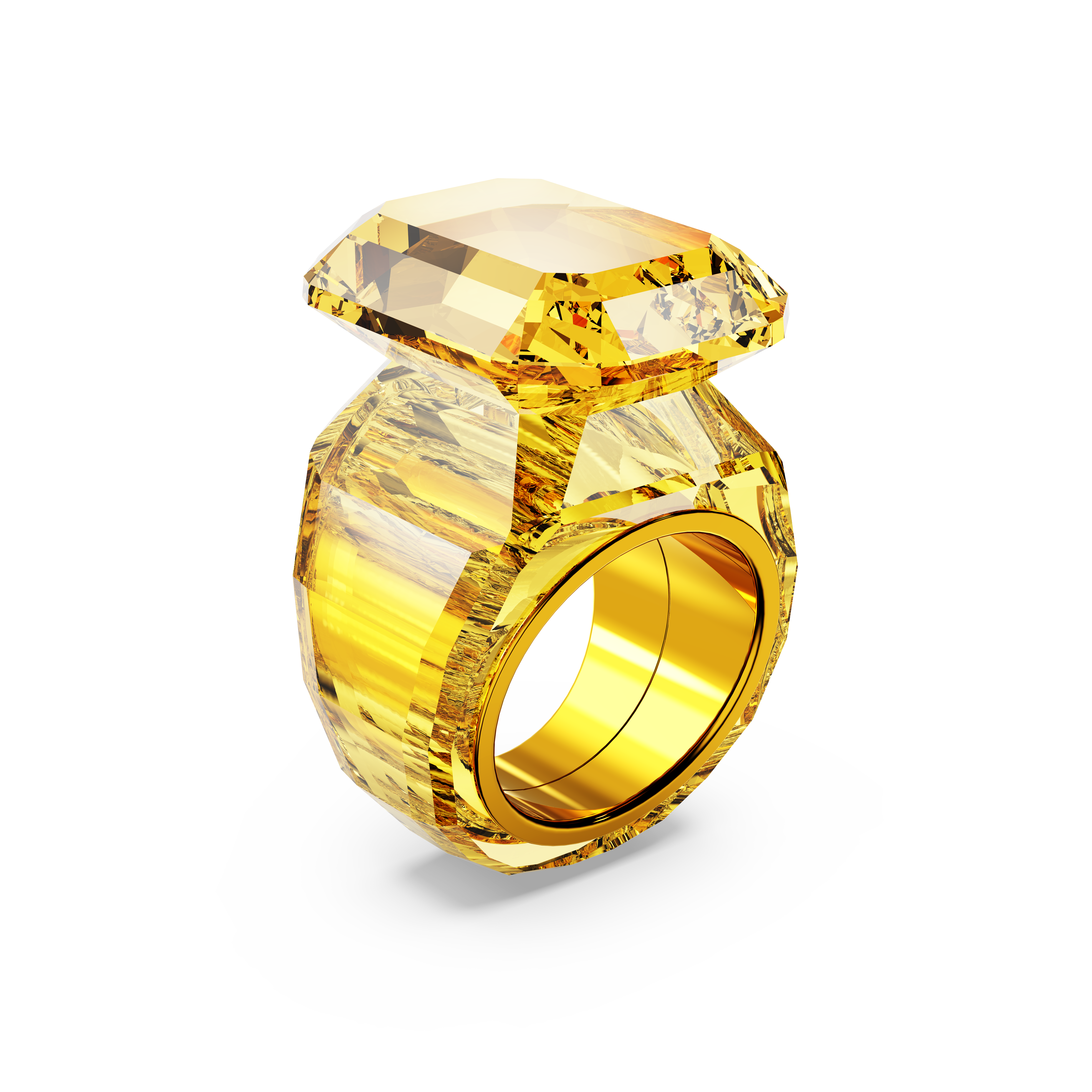 SWAROVSKI LUCENT COCKTAIL RING, OCTAGON CUT, YELLOW