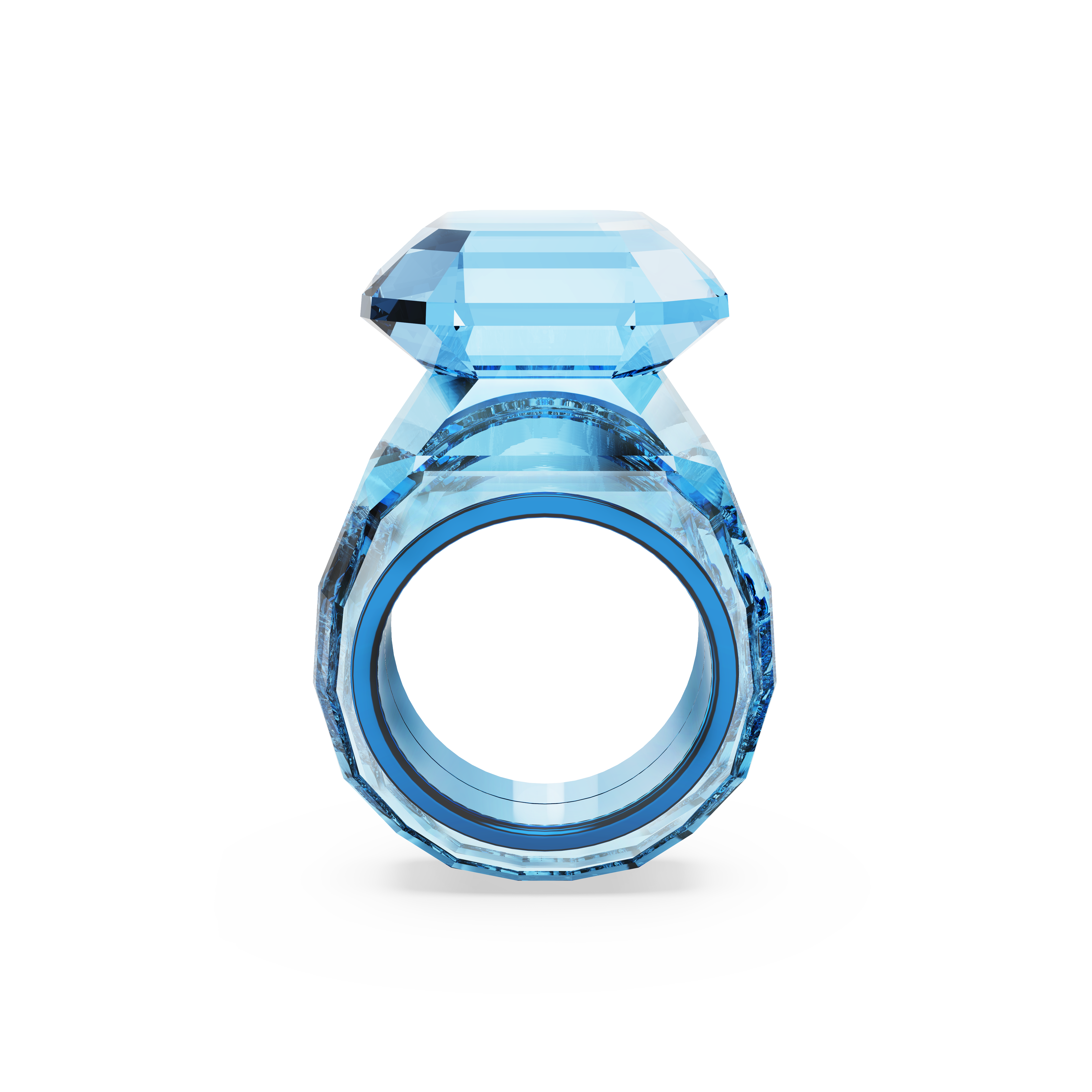 Swarovski Lucent cocktail ring, Octagon cut, Blue 5600235