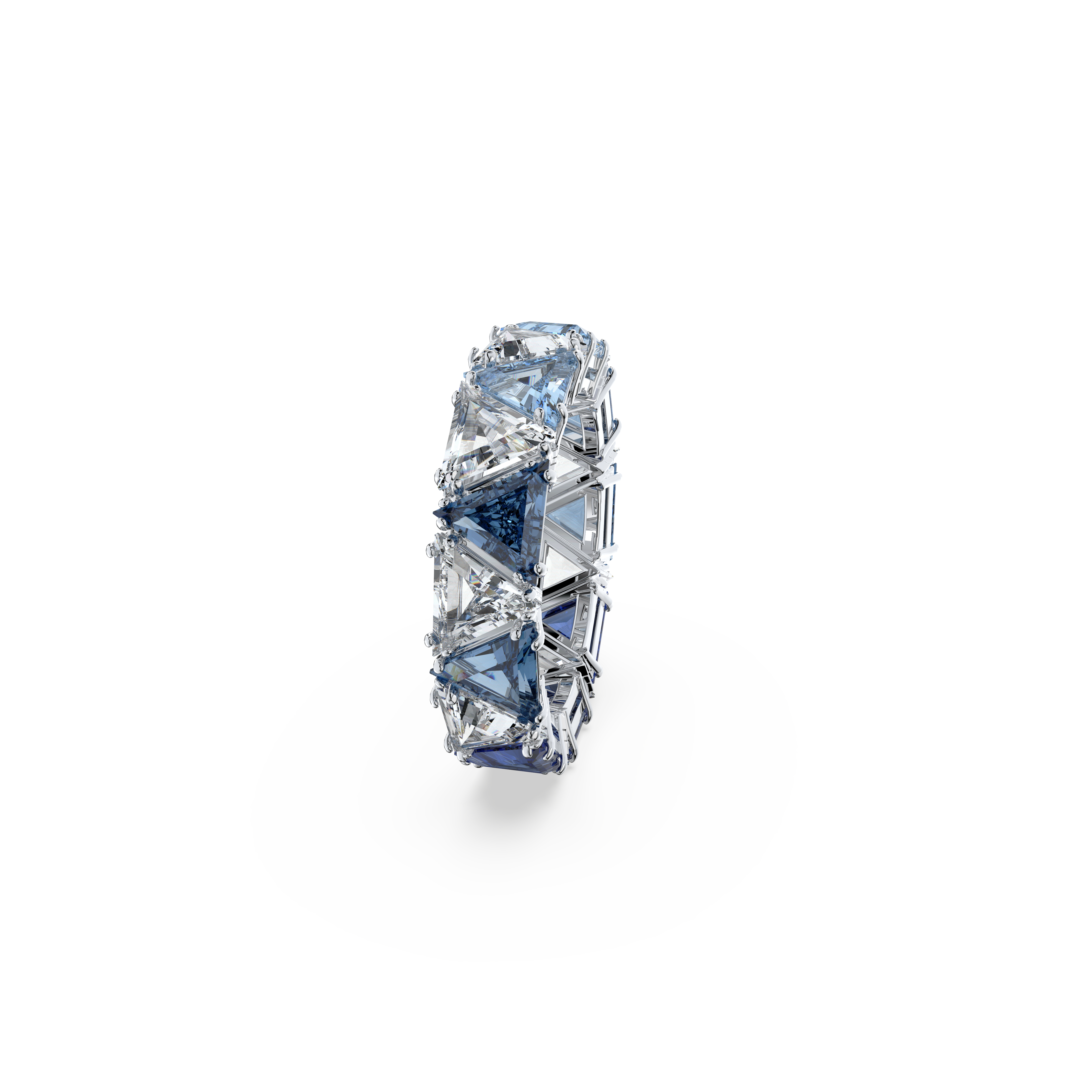 SWAROVSKI ORTYX COCKTAIL RING, TRIANGLE CUT, BLUE, RHODIUM PLATED