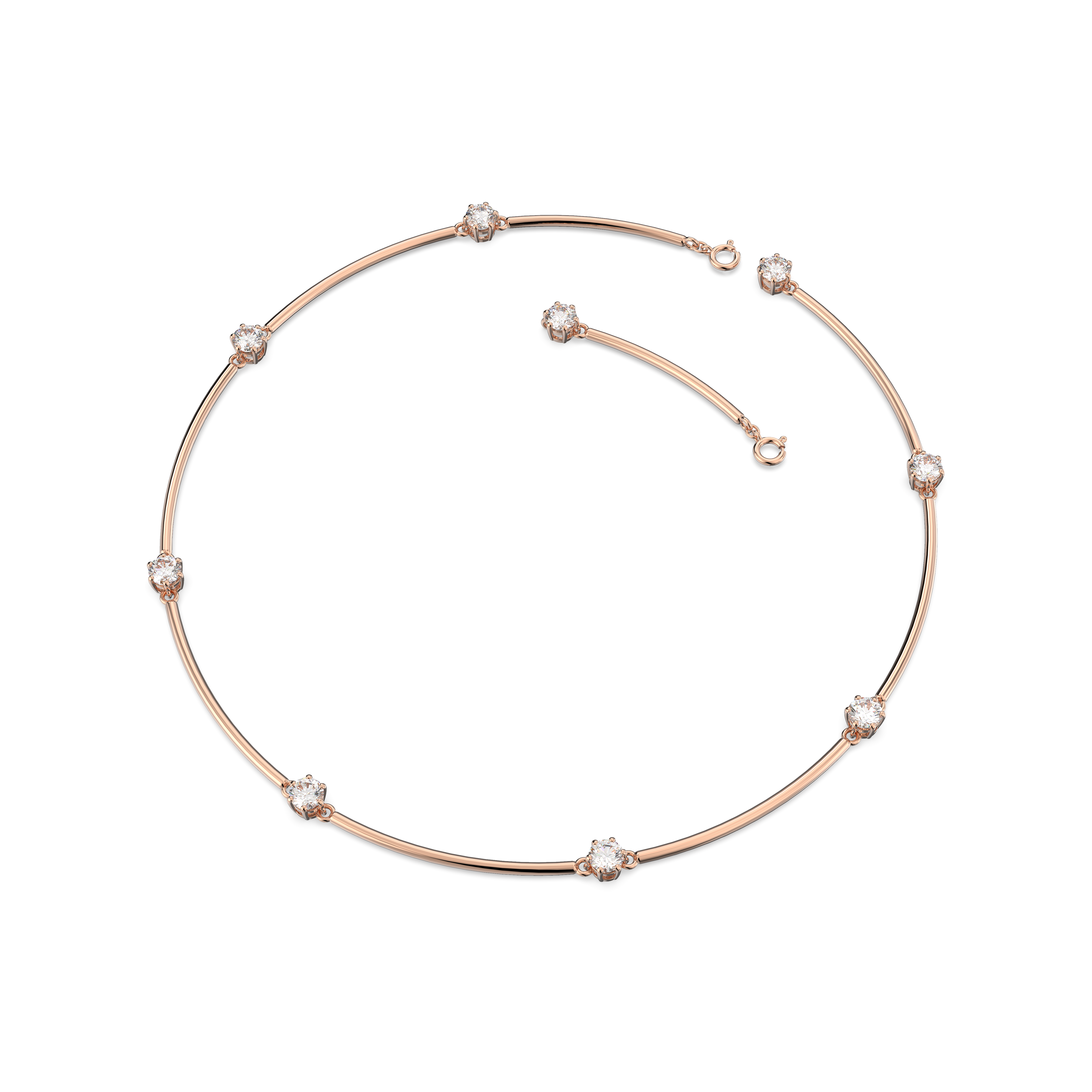 SWAROVSKI CONSTELLA NECKLACE, ROUND CUT, WHITE, ROSE GOLD-TONE PLATED 5609710