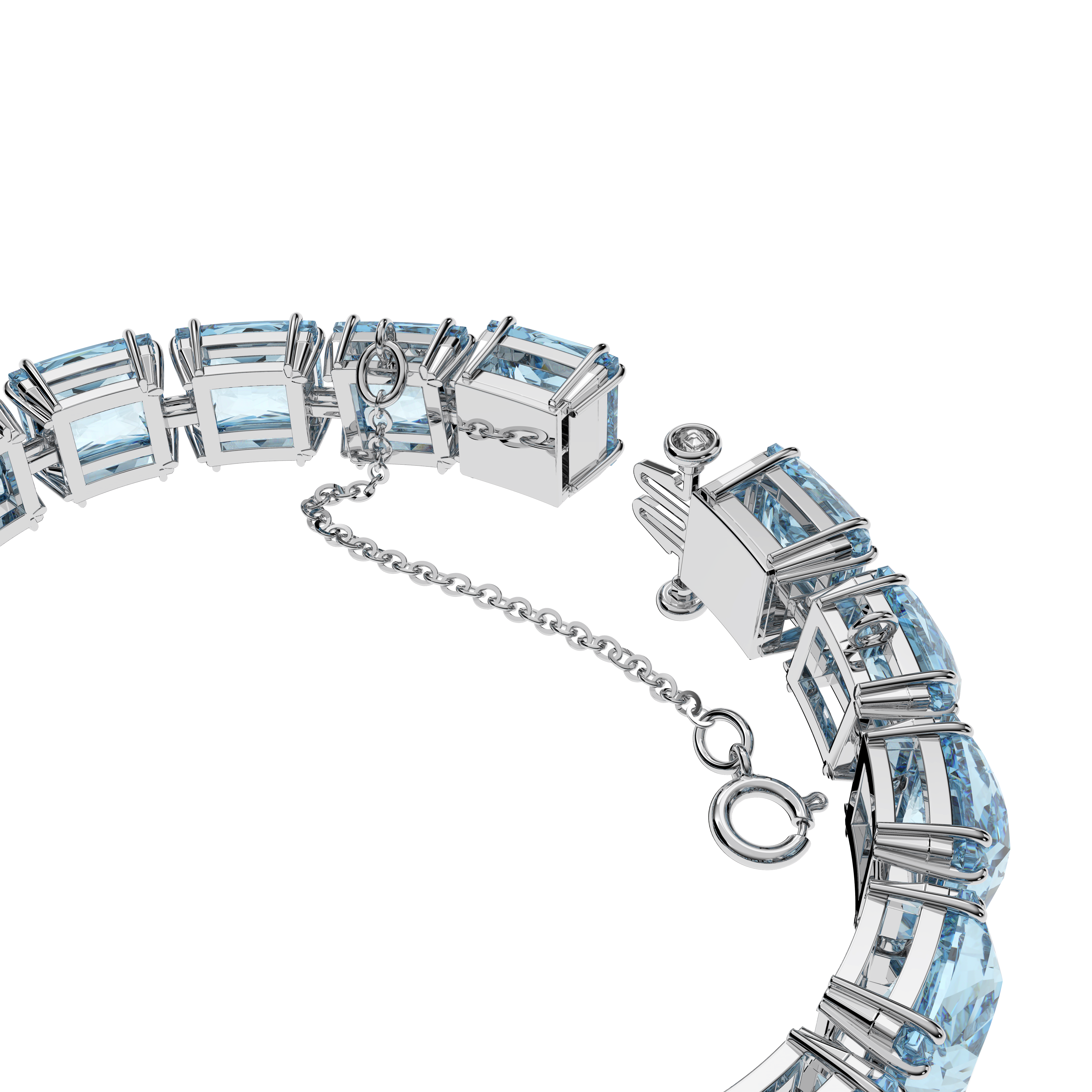 SWAROVSKI MILLENIA BRACELET, SQUARE CUT, MEDIUM, BLUE, RHODIUM PLATED 5614924