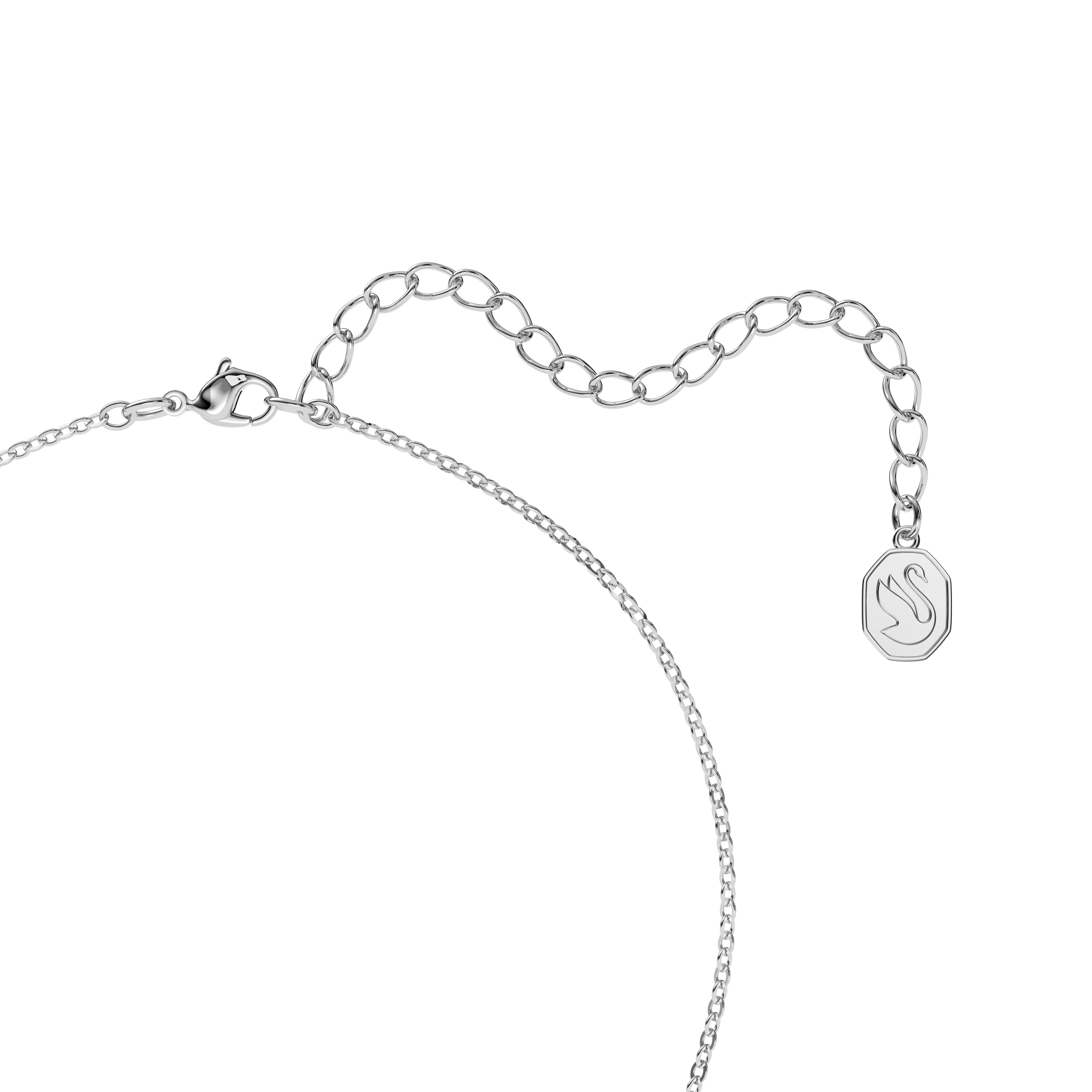 Swarovski Una necklace, Octagon cut, Blue, Rhodium plated 5614926