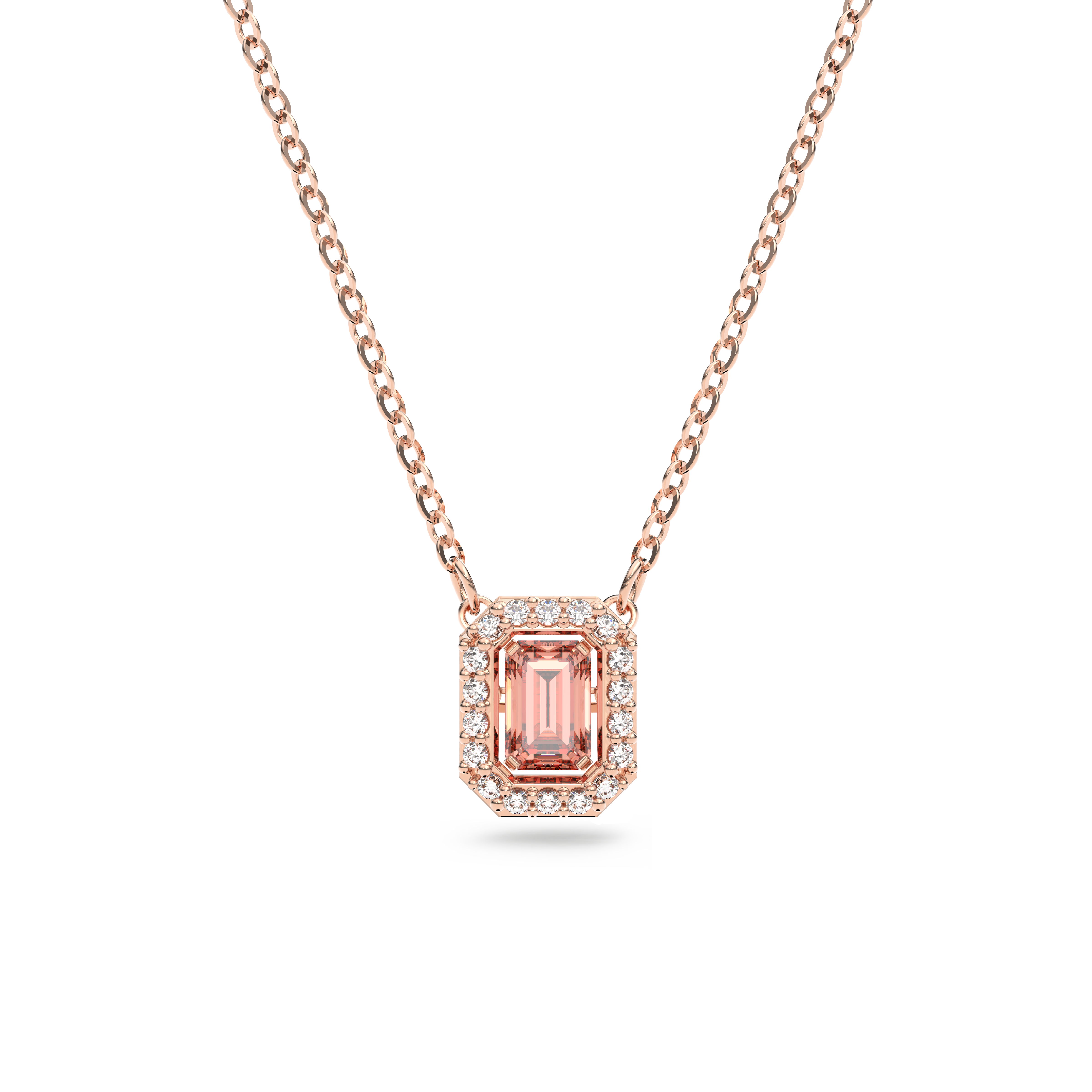 SWAROVSKI MILLENIA NECKLACE, OCTAGON CUT, PINK, ROSE GOLD-TONE PLATED 5614933