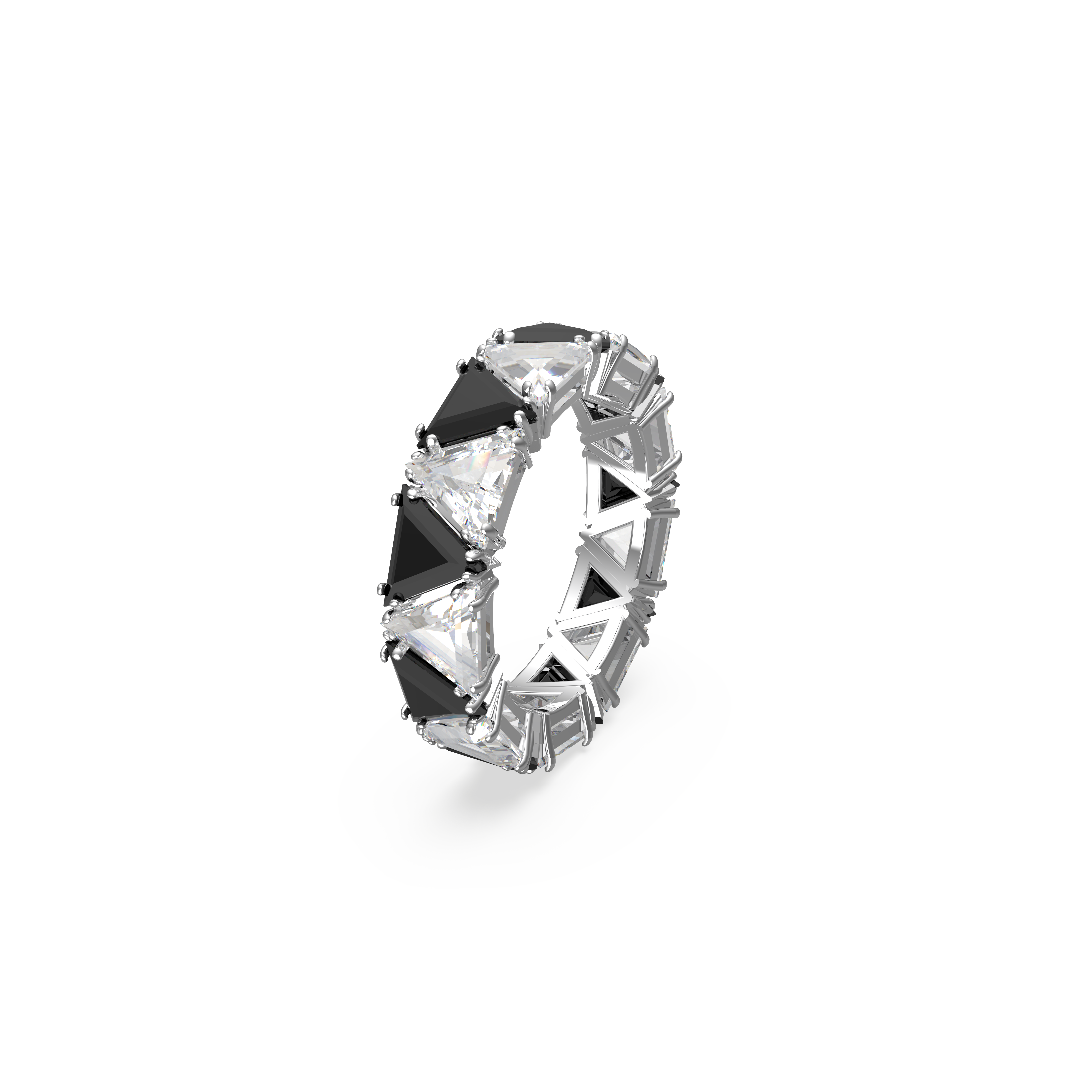 SWAROVSKI ORTYX COCKTAIL RING, TRIANGLE CUT, BLACK, RHODIUM PLATED