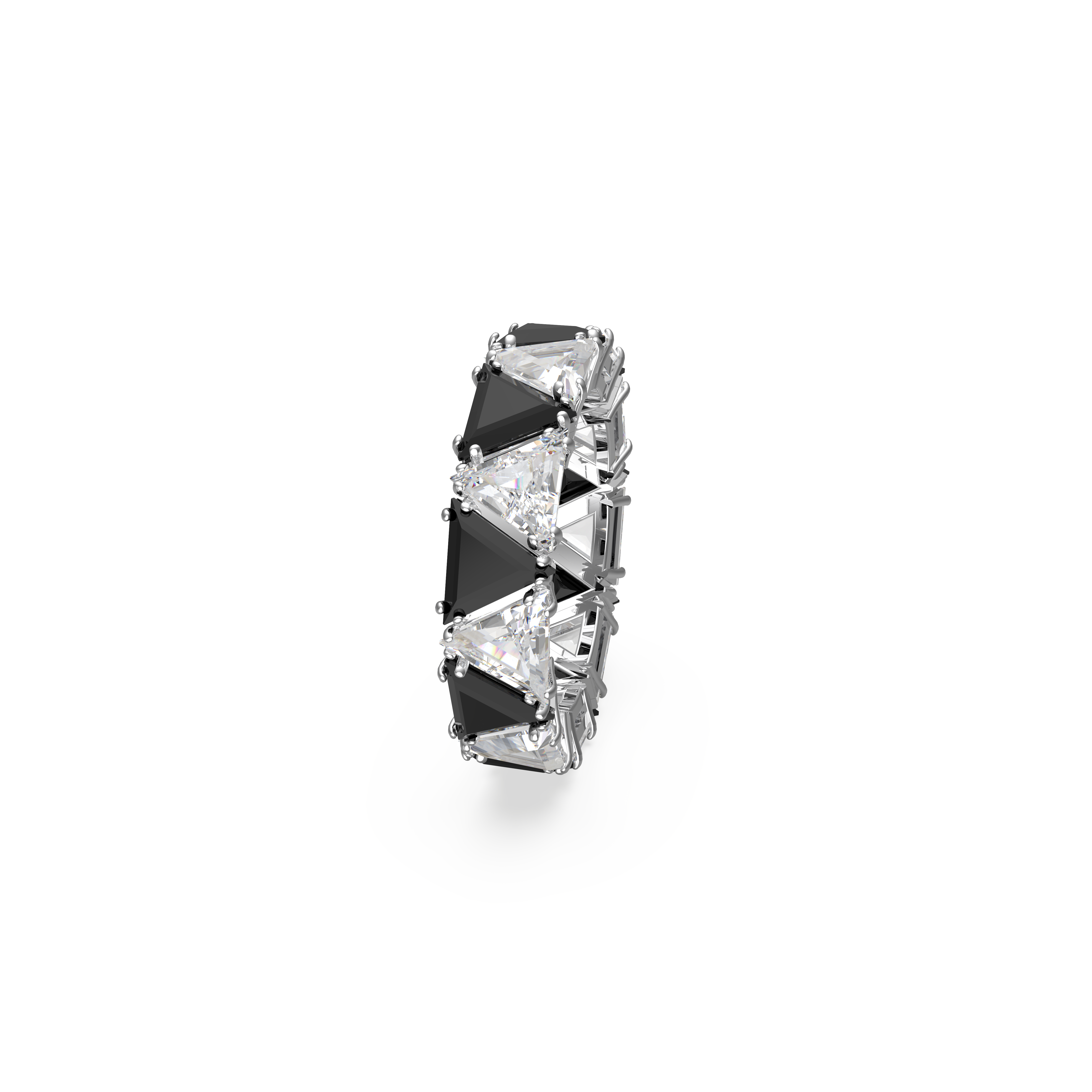 SWAROVSKI ORTYX COCKTAIL RING, TRIANGLE CUT, BLACK, RHODIUM PLATED