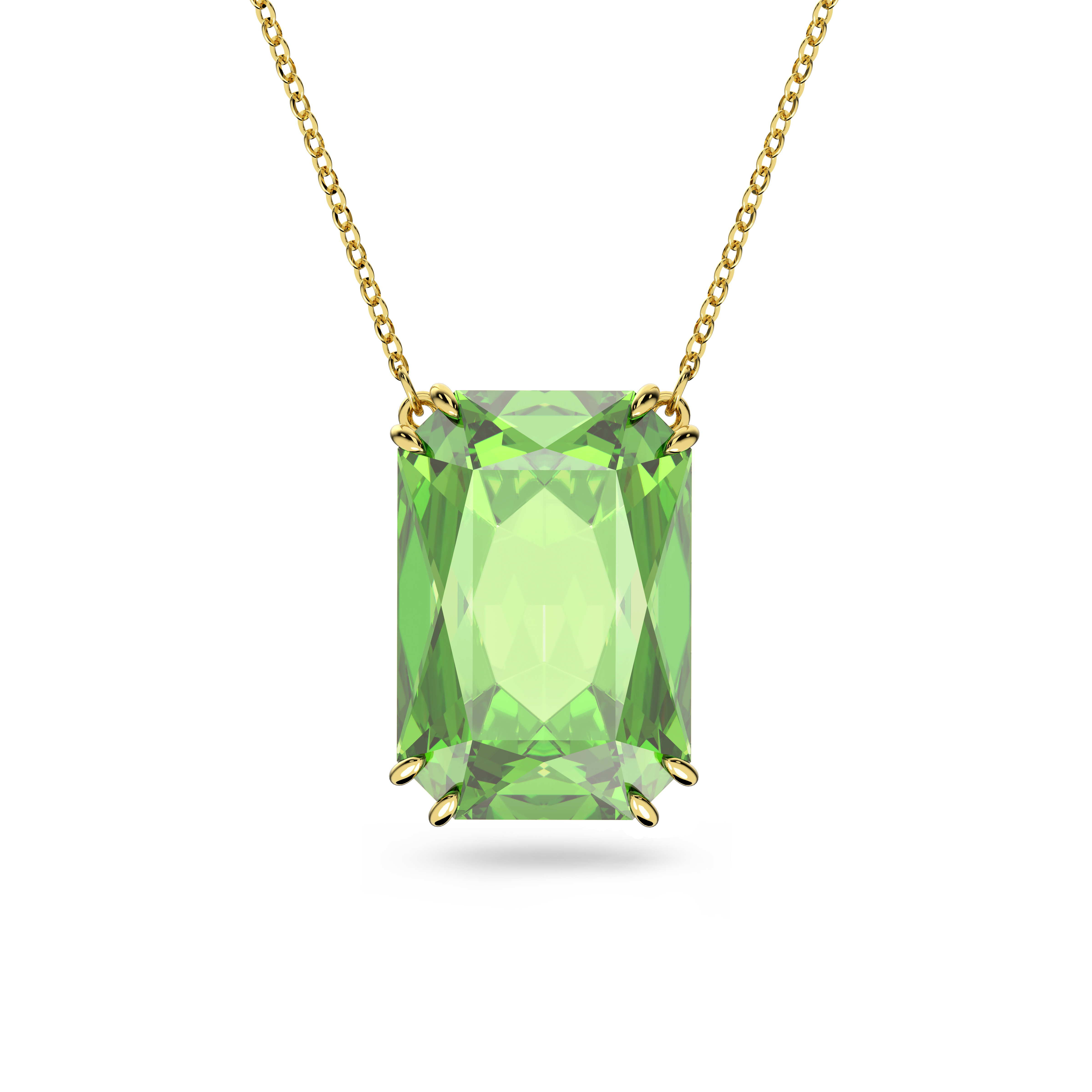 SWAROVSKI MILLENIA PENDANT, OCTAGON CUT, GREEN, GOLD-TONE PLATED 5619491