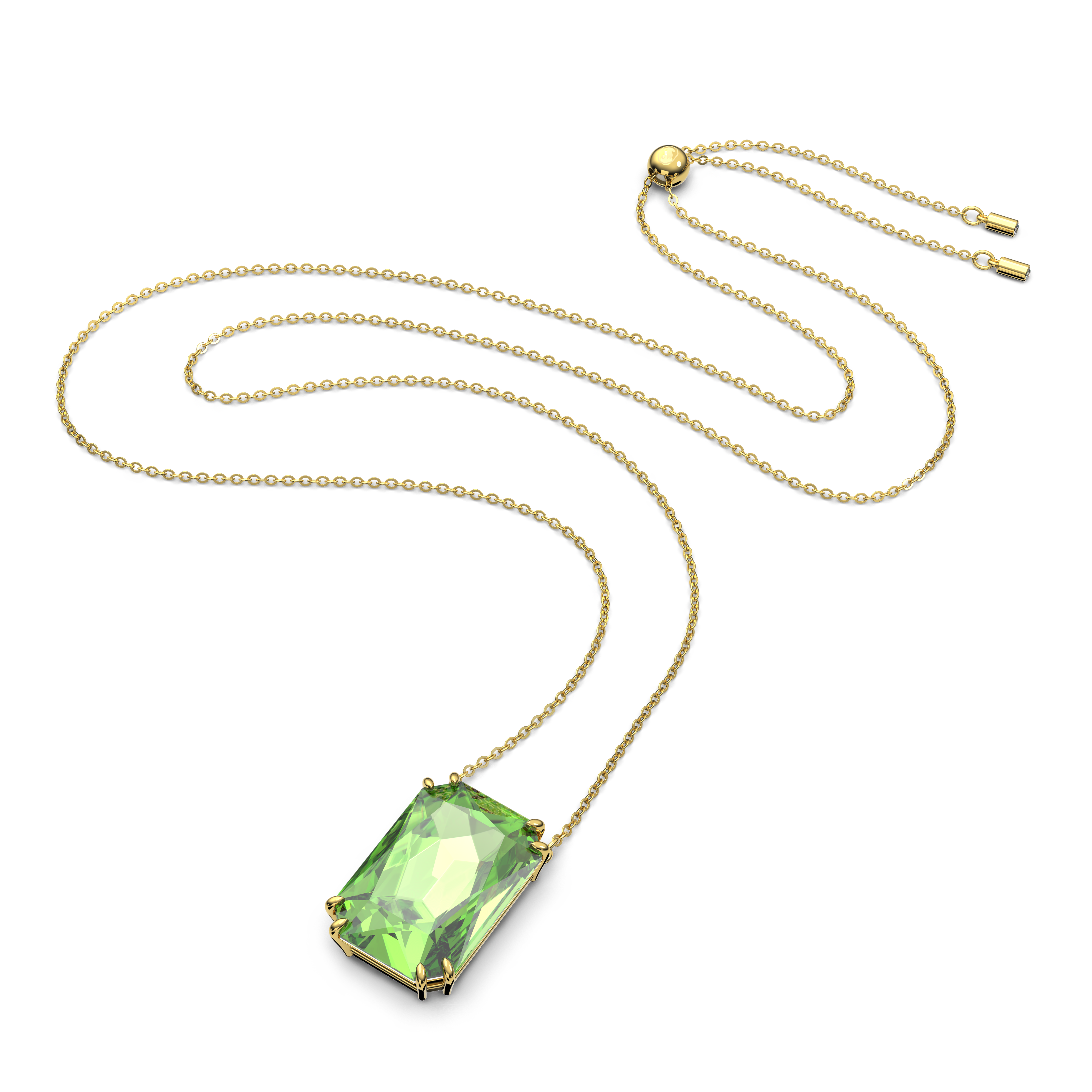 SWAROVSKI MILLENIA PENDANT, OCTAGON CUT, GREEN, GOLD-TONE PLATED 5619491