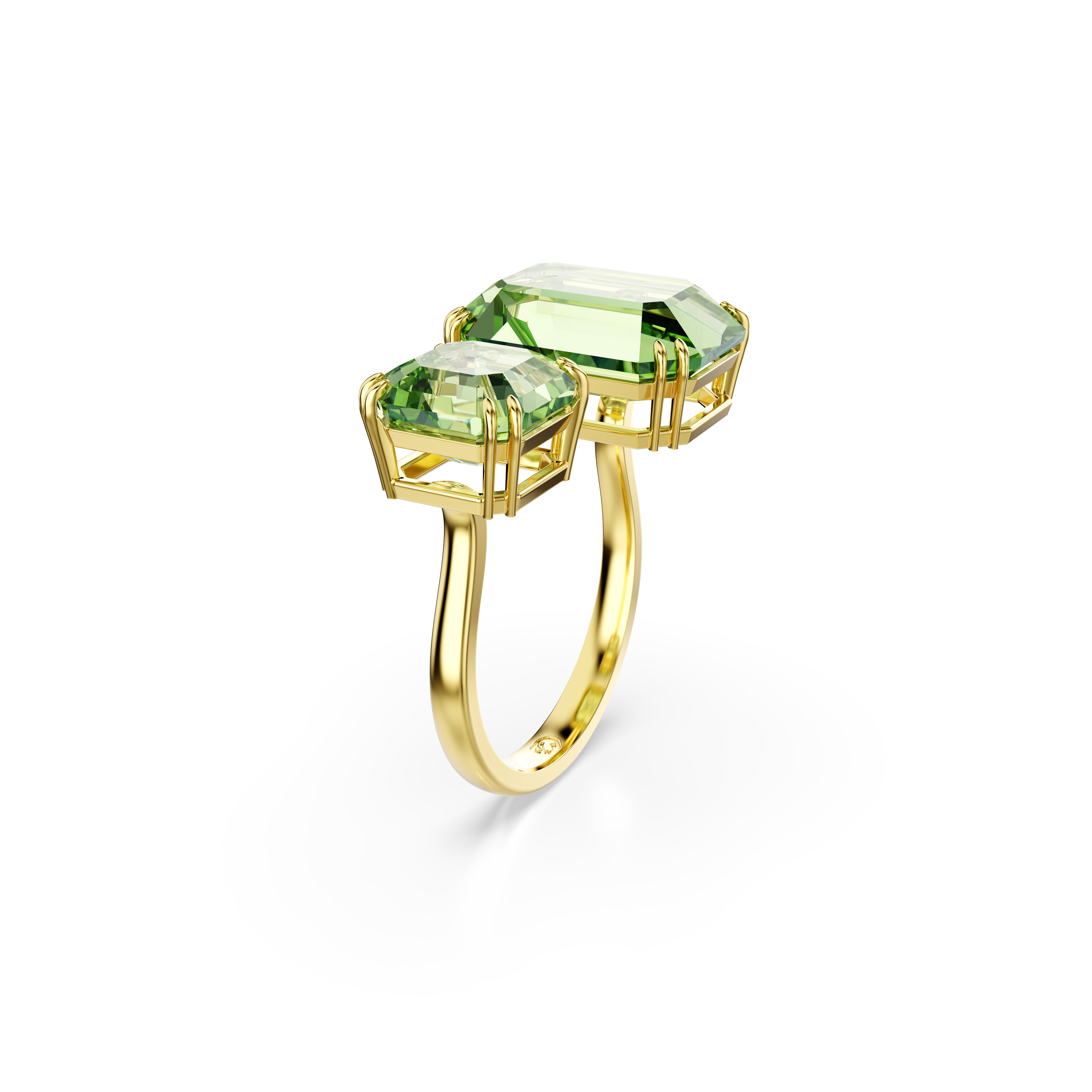 Swarovski Millenia open ring, Octagon cut, Green, Gold-tone plated 5619629