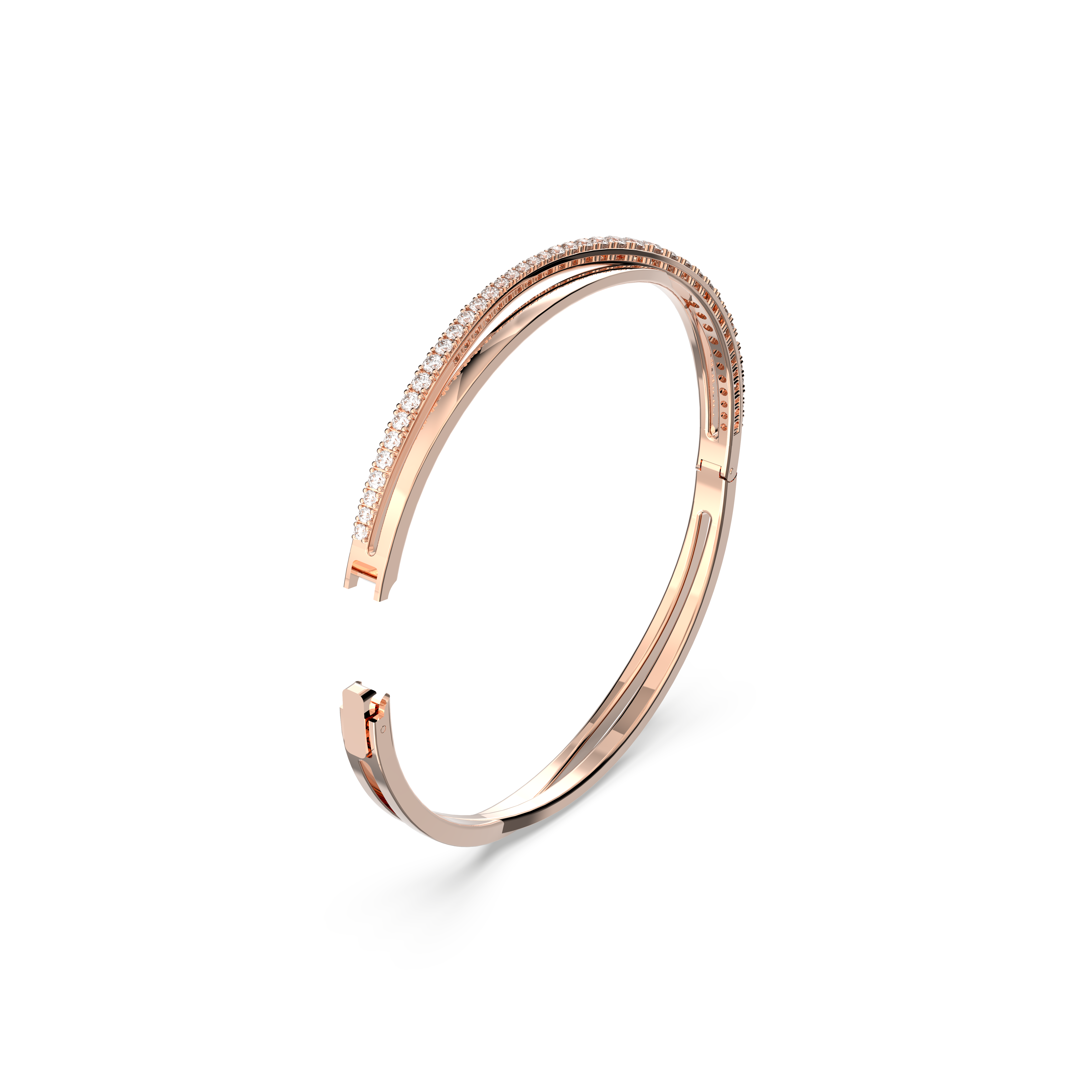 SWAROVSKI TWIST BRACELET, WHITE, ROSE GOLD-TONE PLATED 5620552