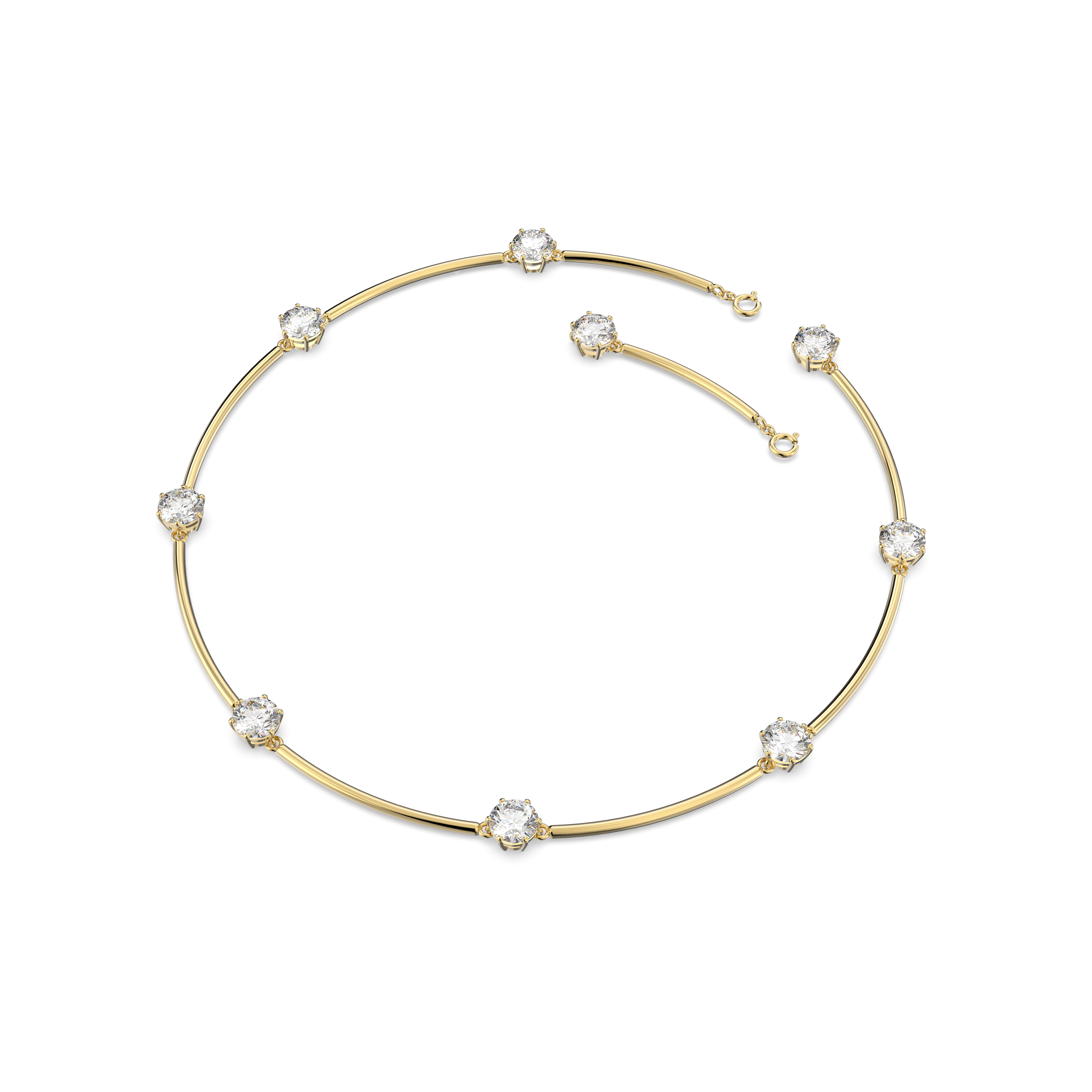 SWAROVSKI CONSTELLA CHOKER, ROUND CUT, WHITE, SHINY GOLD-TONE PLATED 5622720