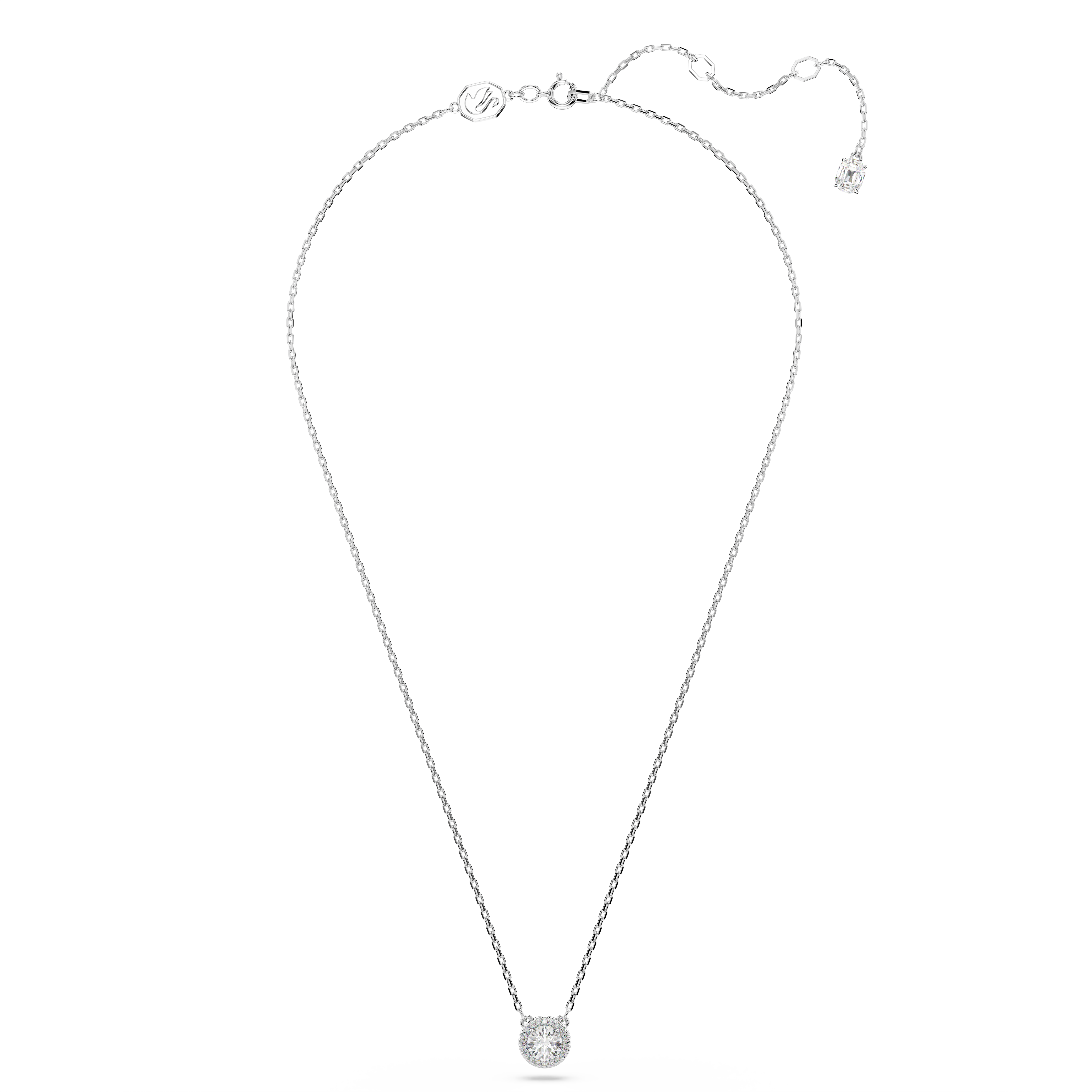 Swarovski Una Angelic pendant, Round cut, Pavé, White, Rhodium plated 5636264