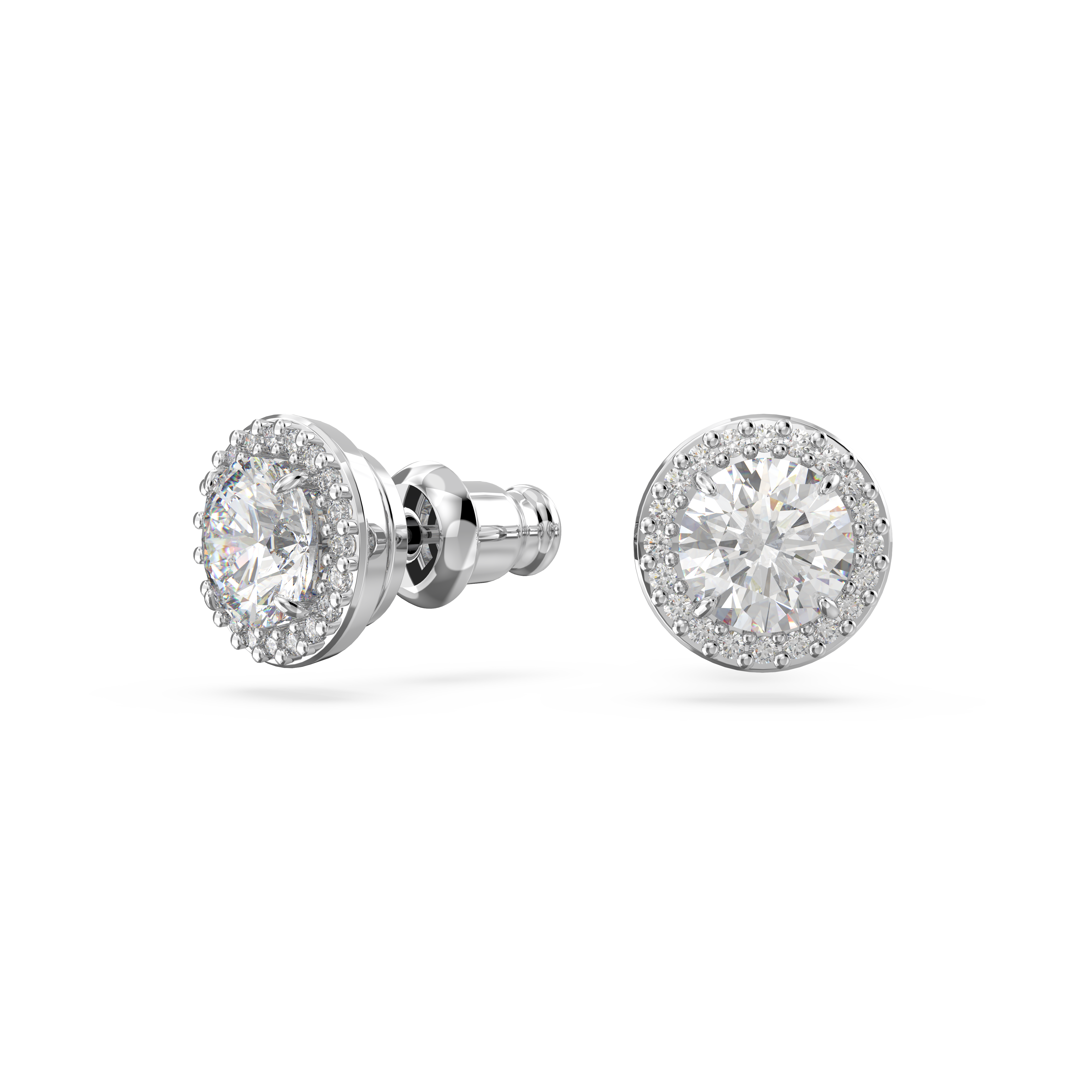 SWAROVSKI CONSTELLA STUD EARRINGS, ROUND CUT, PAVÉ, WHITE, RHODIUM PLATED 5636269