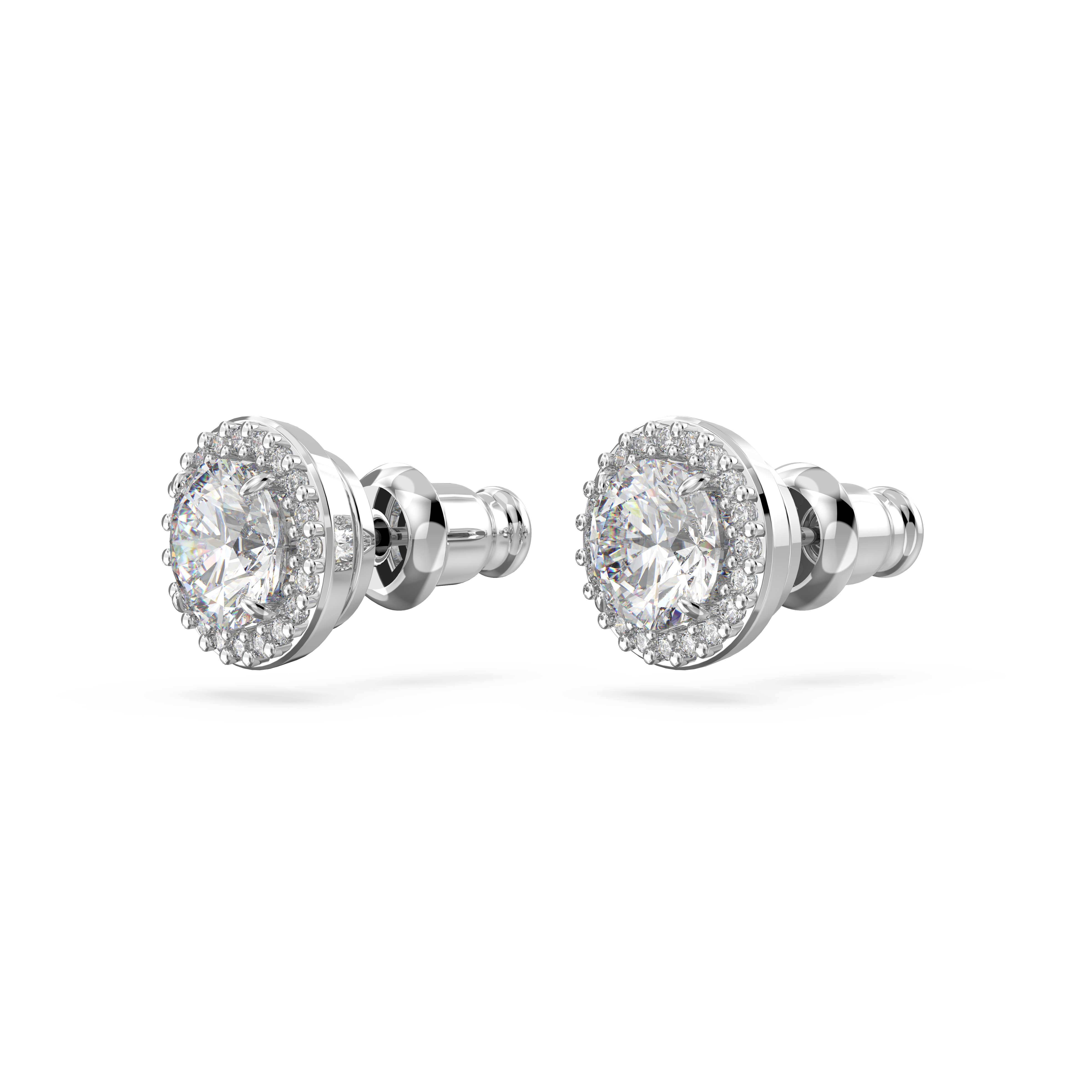 SWAROVSKI CONSTELLA STUD EARRINGS, ROUND CUT, PAVÉ, WHITE, RHODIUM PLATED 5636269