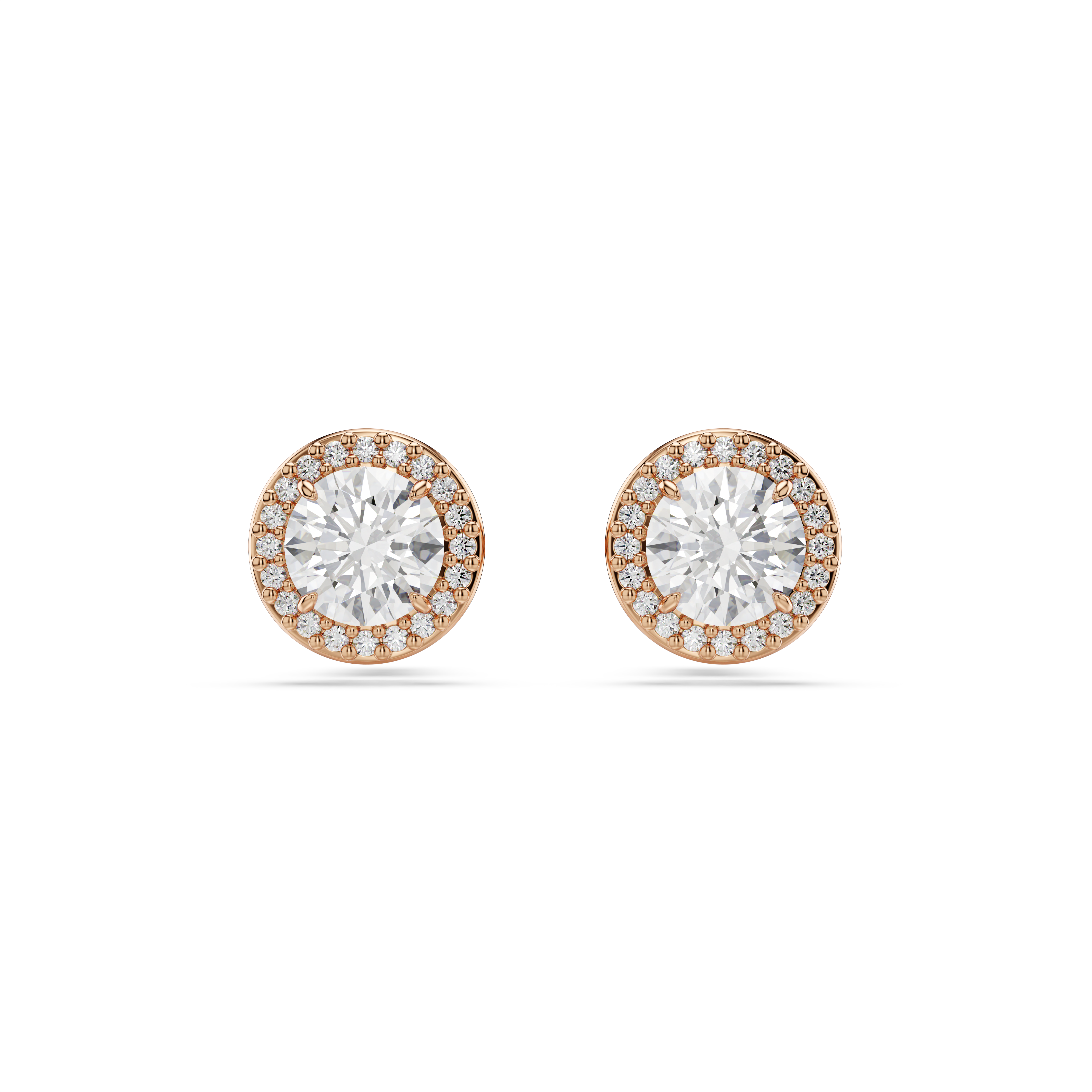 Swarovski Una Angelic stud earrings, Round cut, Pavé, White, Rose gold-tone plated 5636275