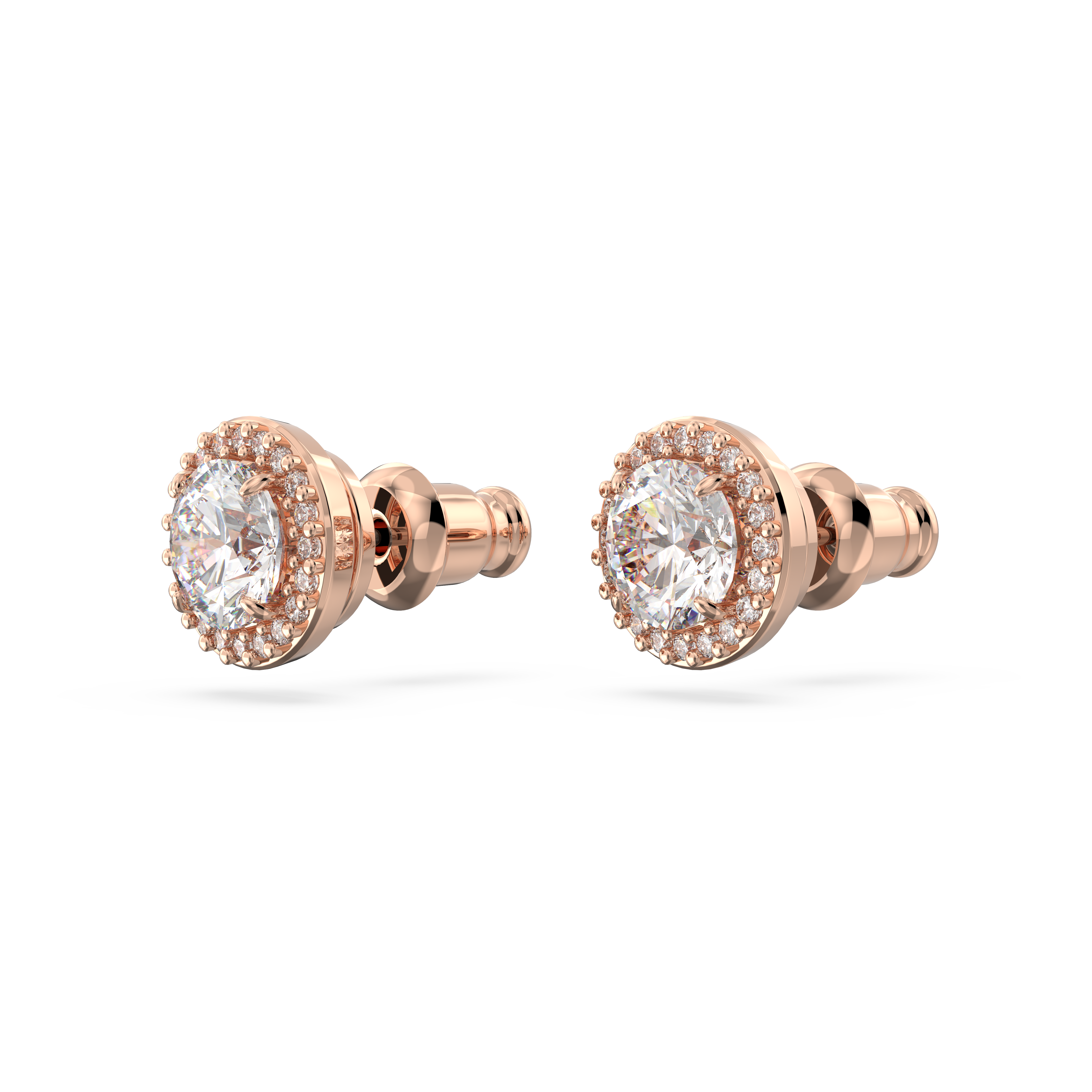 SWAROVSKI CONSTELLA STUD EARRINGS, ROUND CUT, PAVÉ, WHITE, ROSE GOLD-TONE PLATED 5636275