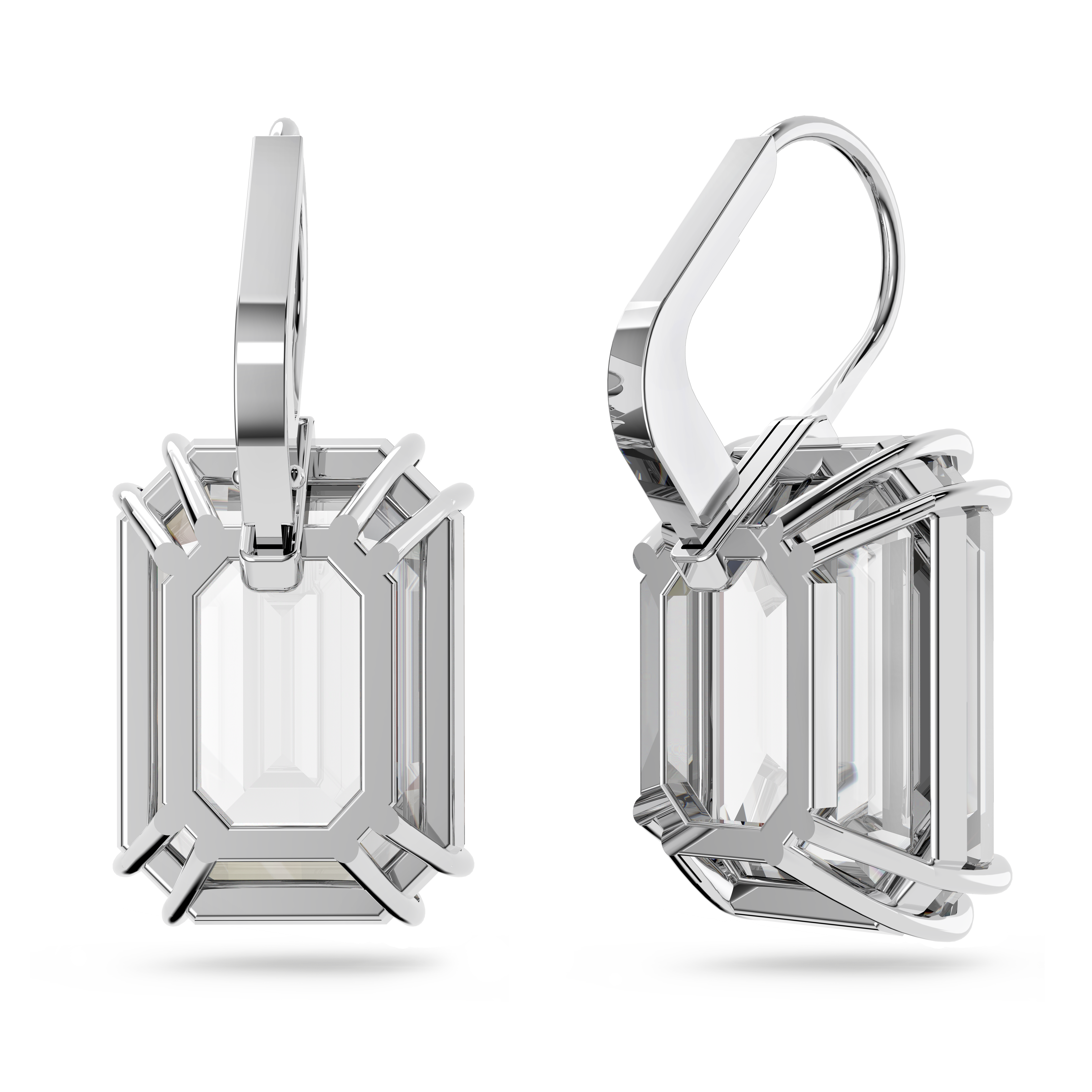 Swarovski Millenia drop earrings, Octagon cut, White, Rhodium plated 5636569
