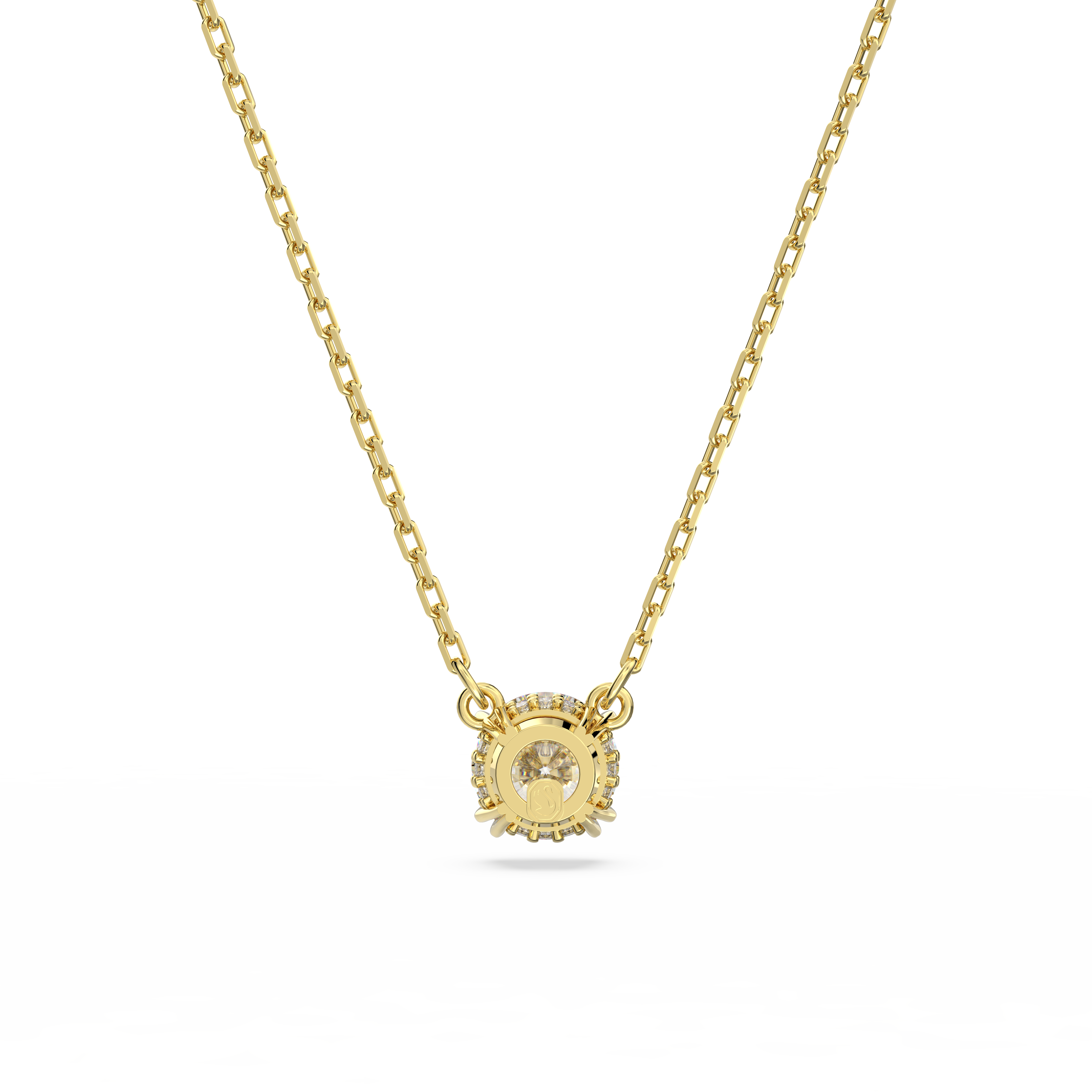 Swarovski Stilla pendant, Round cut, White, Gold-tone plated 5636703